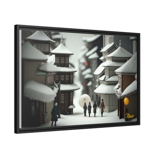 Asian Snow Series Print #3 - Extended Black Framed Canvas Print