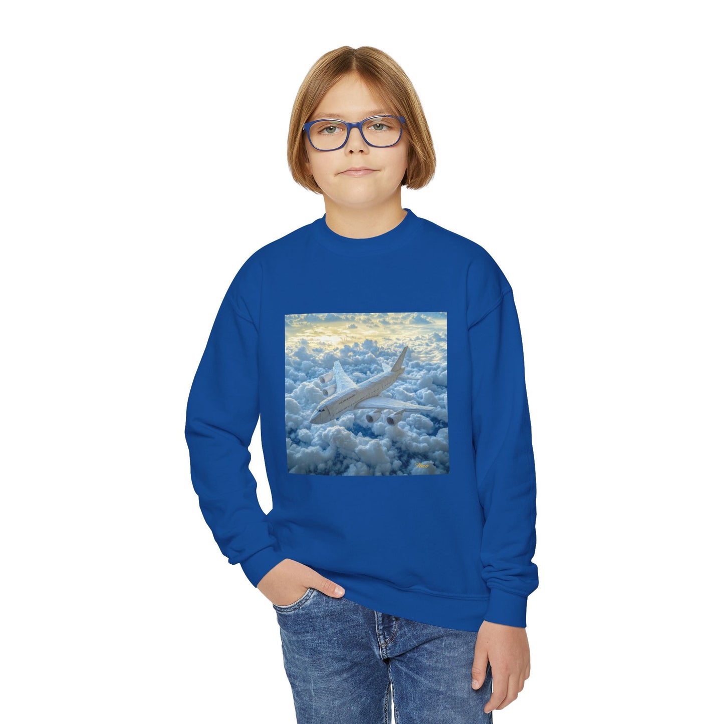 Frequent Flyer Miles Series Print #10 Youth Crewneck Sweatshirt