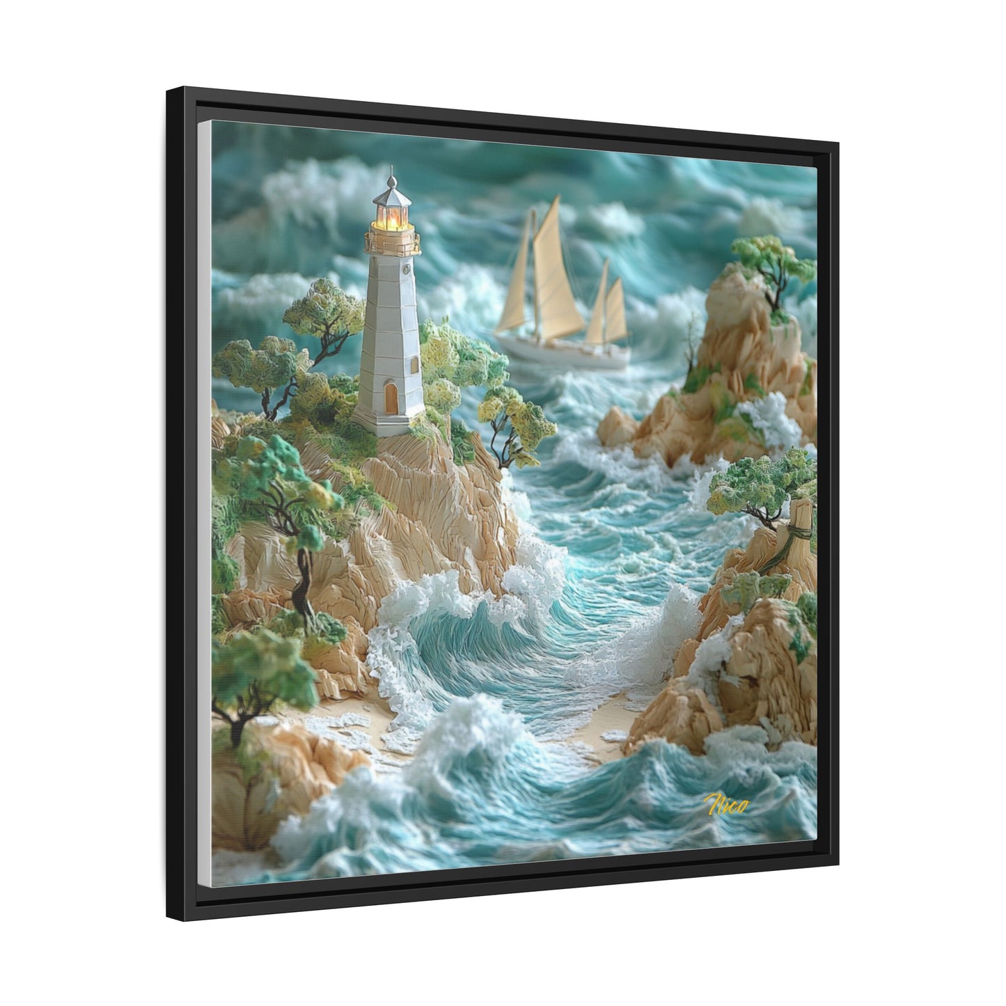 By The Seaside Series Print #9 - Black Framed Canvas Print