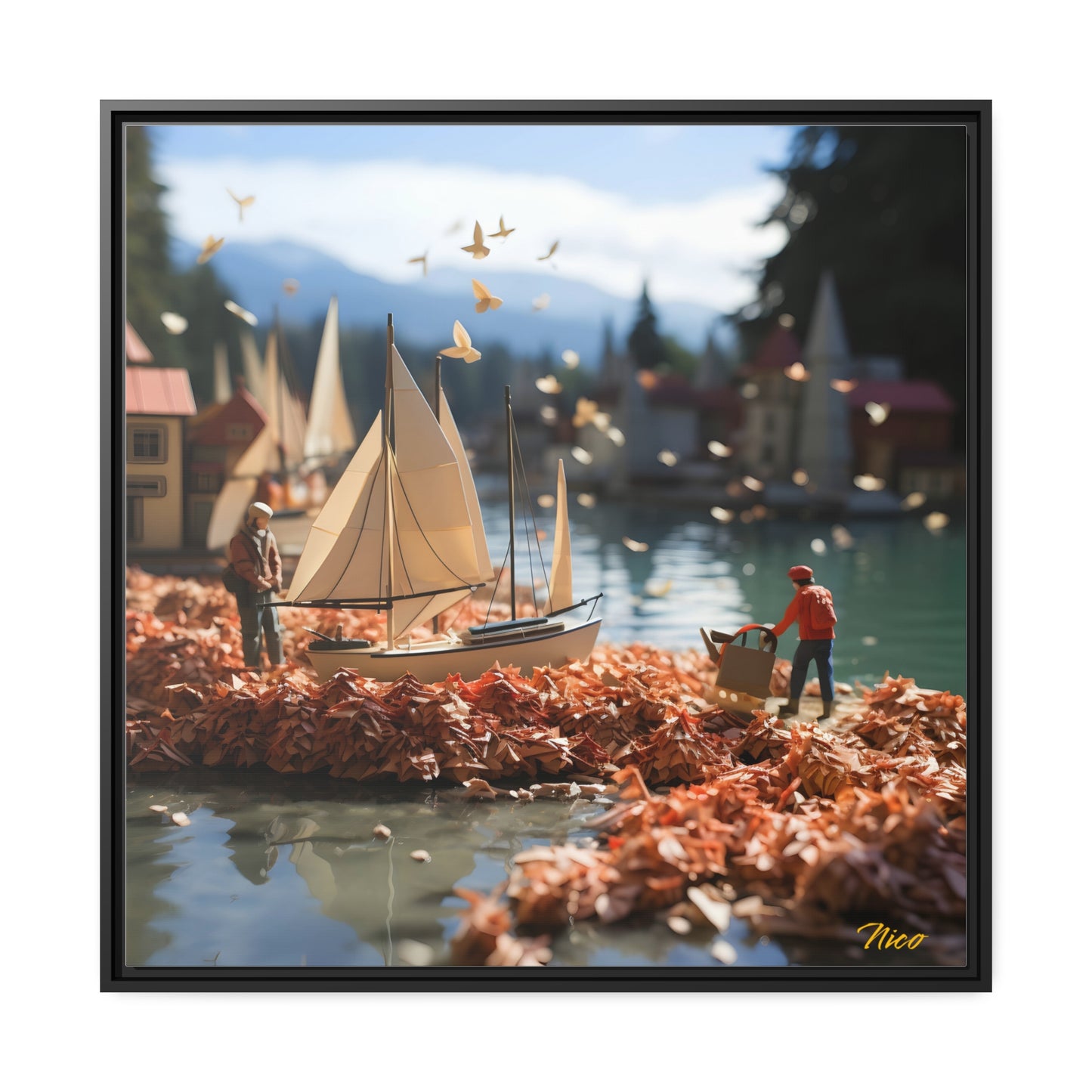 On The Docks By The Bay Series Print #5 - Black Framed Canvas Print