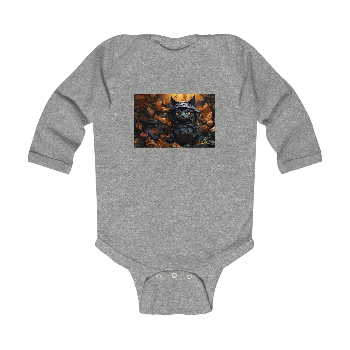 Halloween 2024 Series Print #2 "The Kitty Of Evil!" Infant Long Sleeve Bodysuit