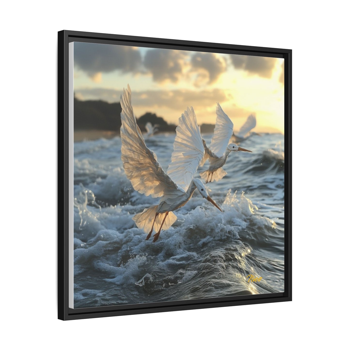 By The Seaside Series Print #10 - Black Framed Canvas Print