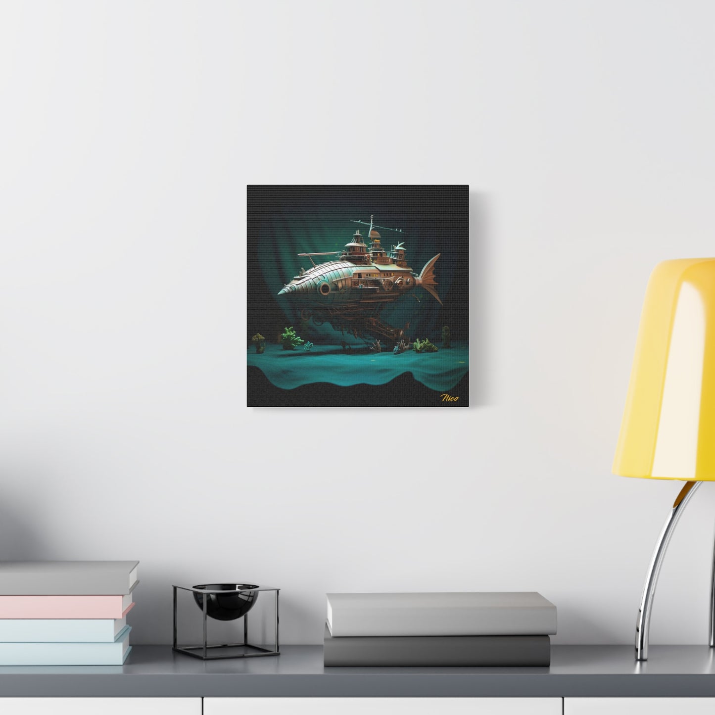 20,000 Leagues Under The Sea Series Print #2 - Streched Matte Canvas Print, 1.25" Thick