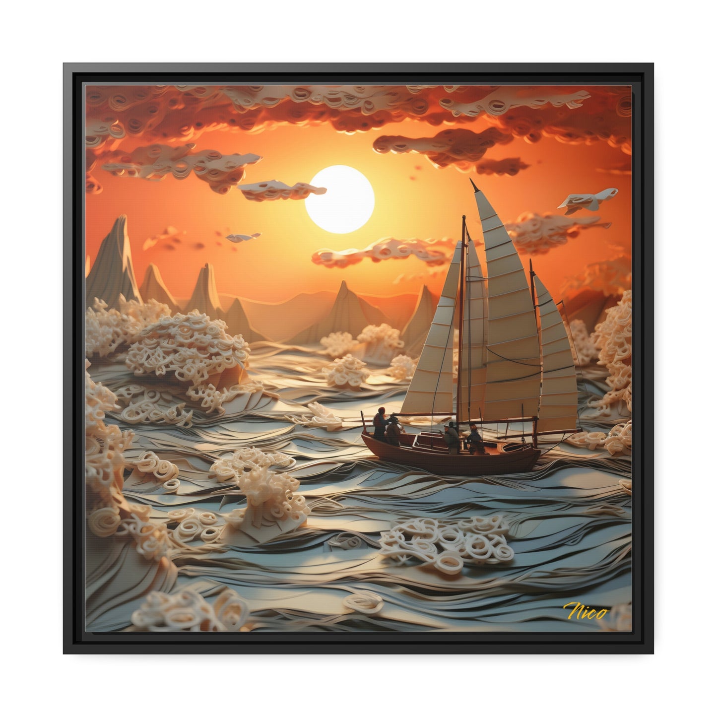 Into The Sunset Series Print #8 - Black Framed Canvas Print