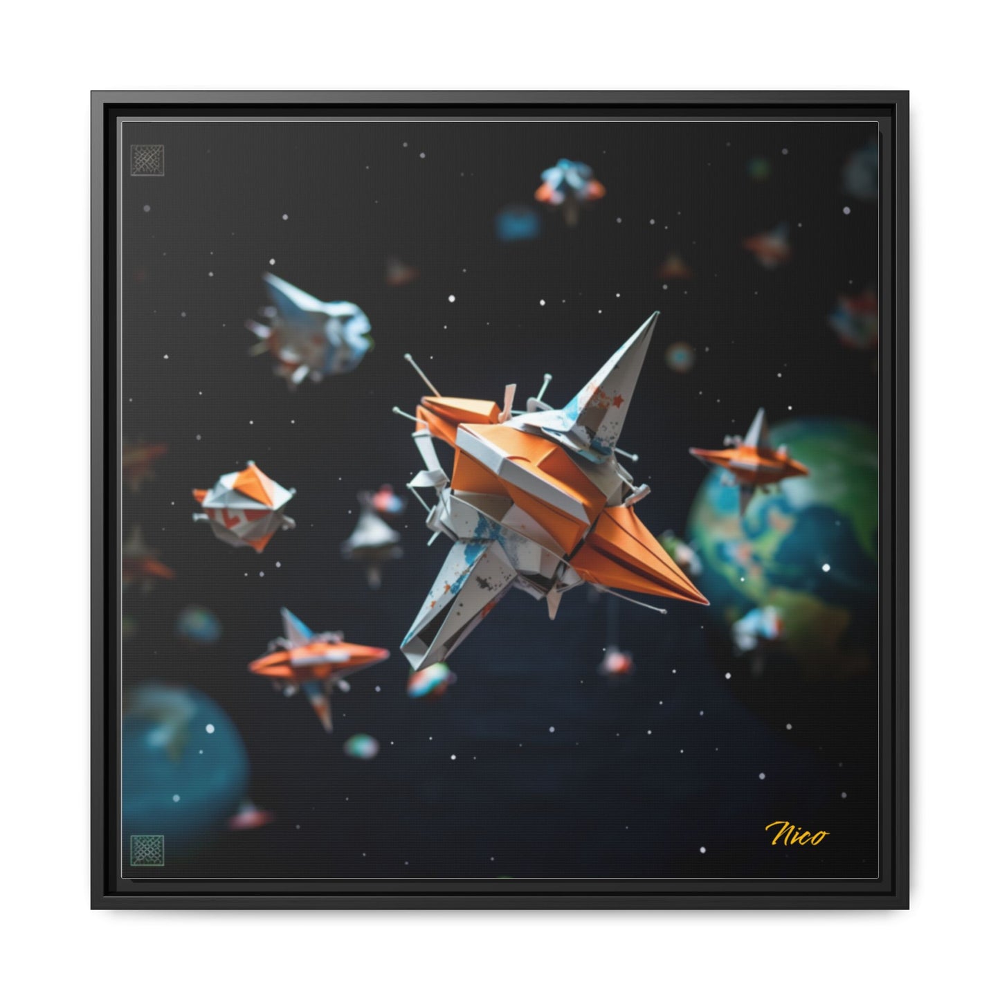 Elons' 1Dream Series Print #1 - Black Framed Canvas Print