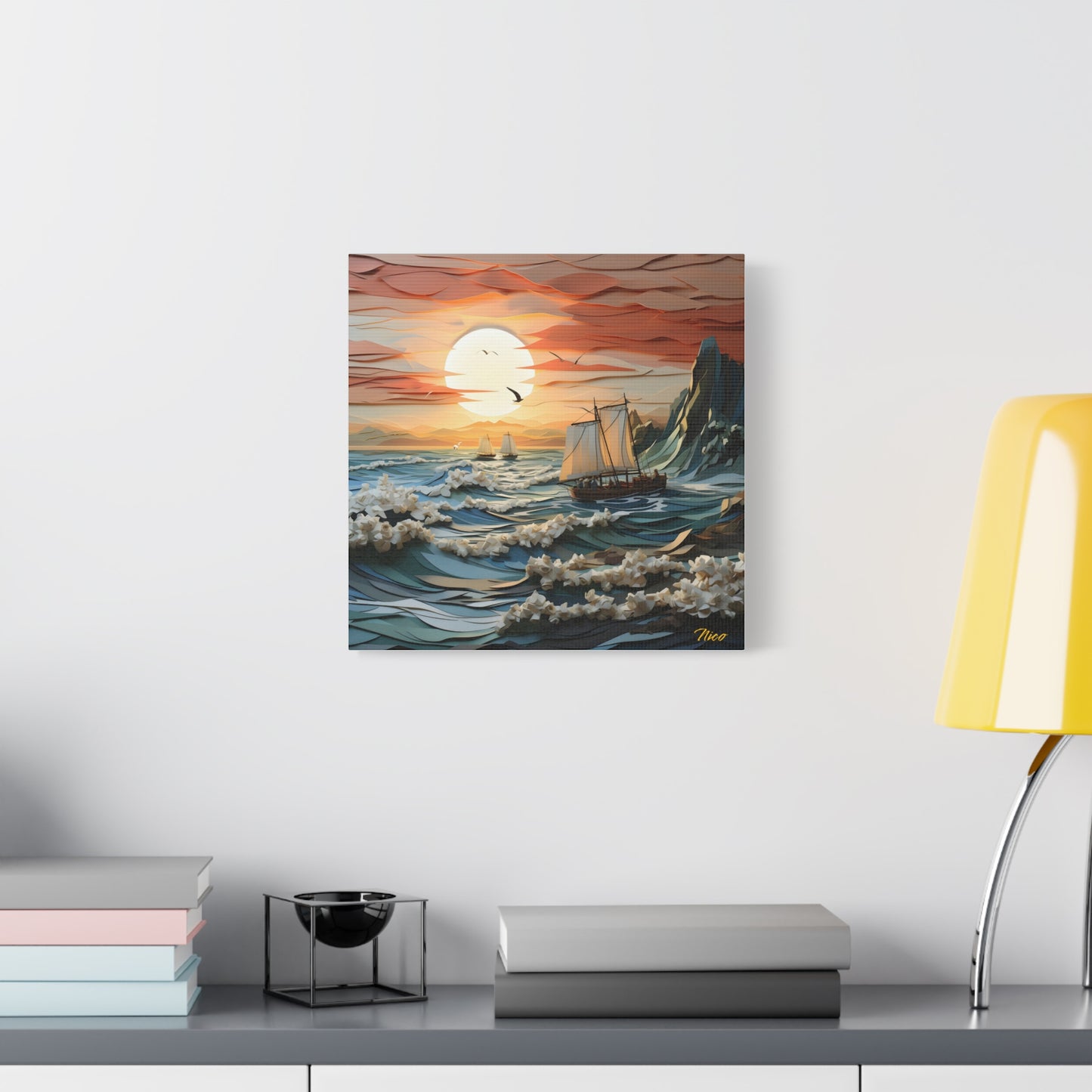 Into The Sunset Series Print #6 - Streched Matte Canvas Print, 1.25" Thick