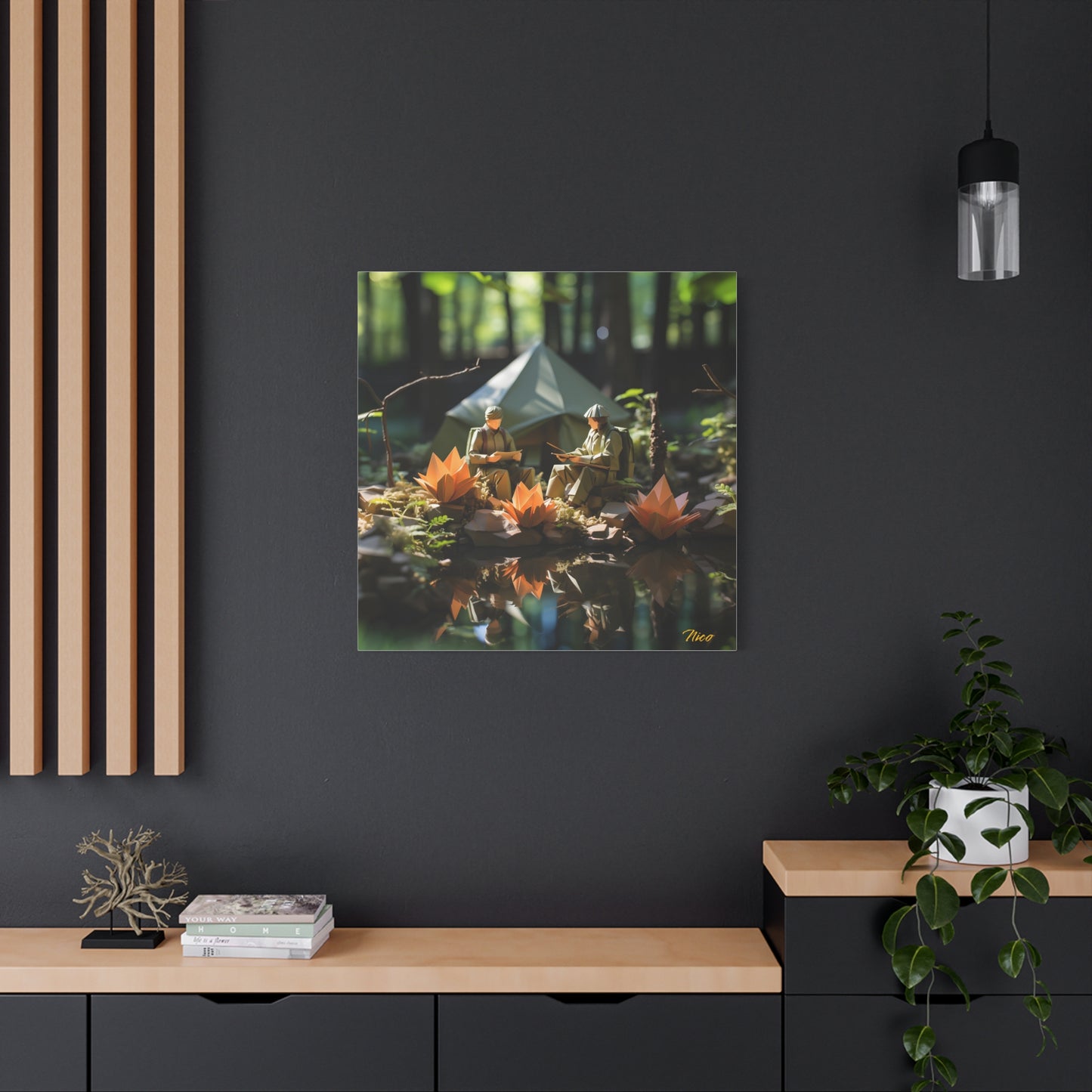 Relaxing By The Brook Series Print #7 - Streched Matte Canvas Print, 1.25" Thick