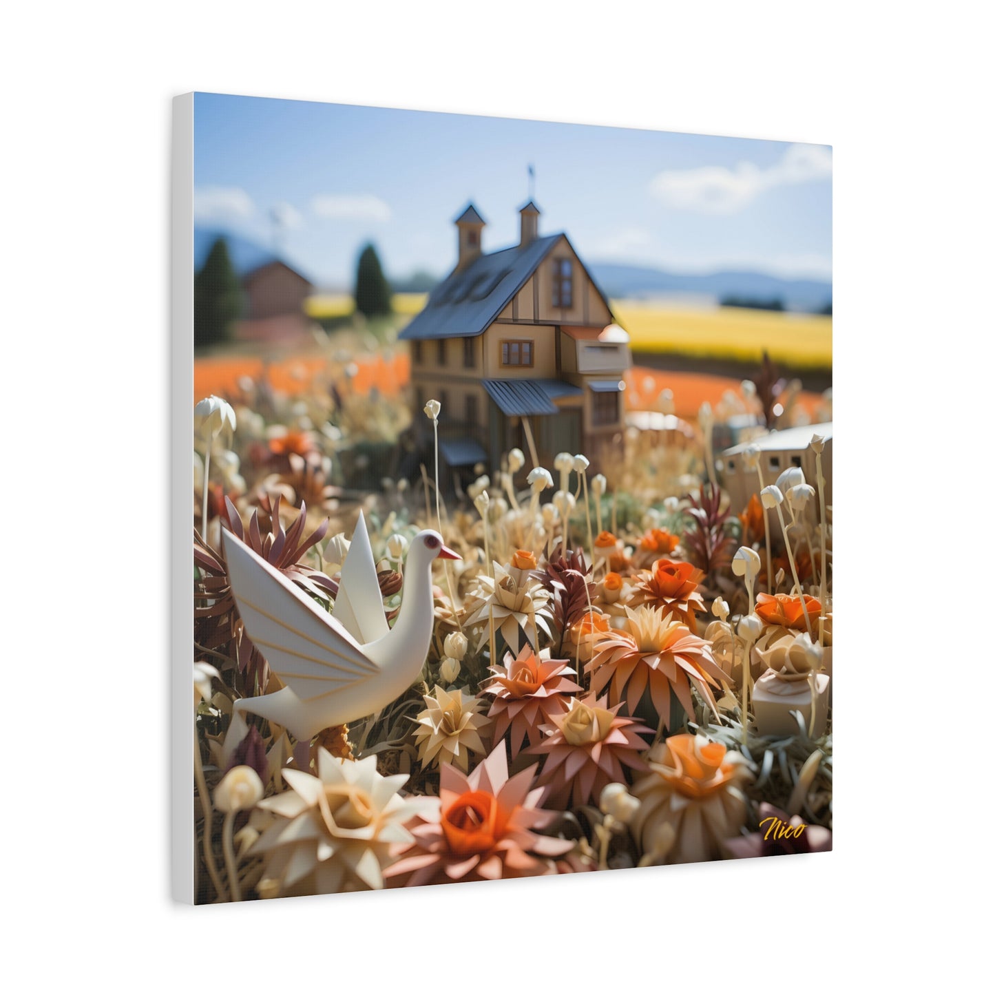 Meadow By The Farm Series Print #9 - Streched Matte Canvas Print, 1.25" Thick