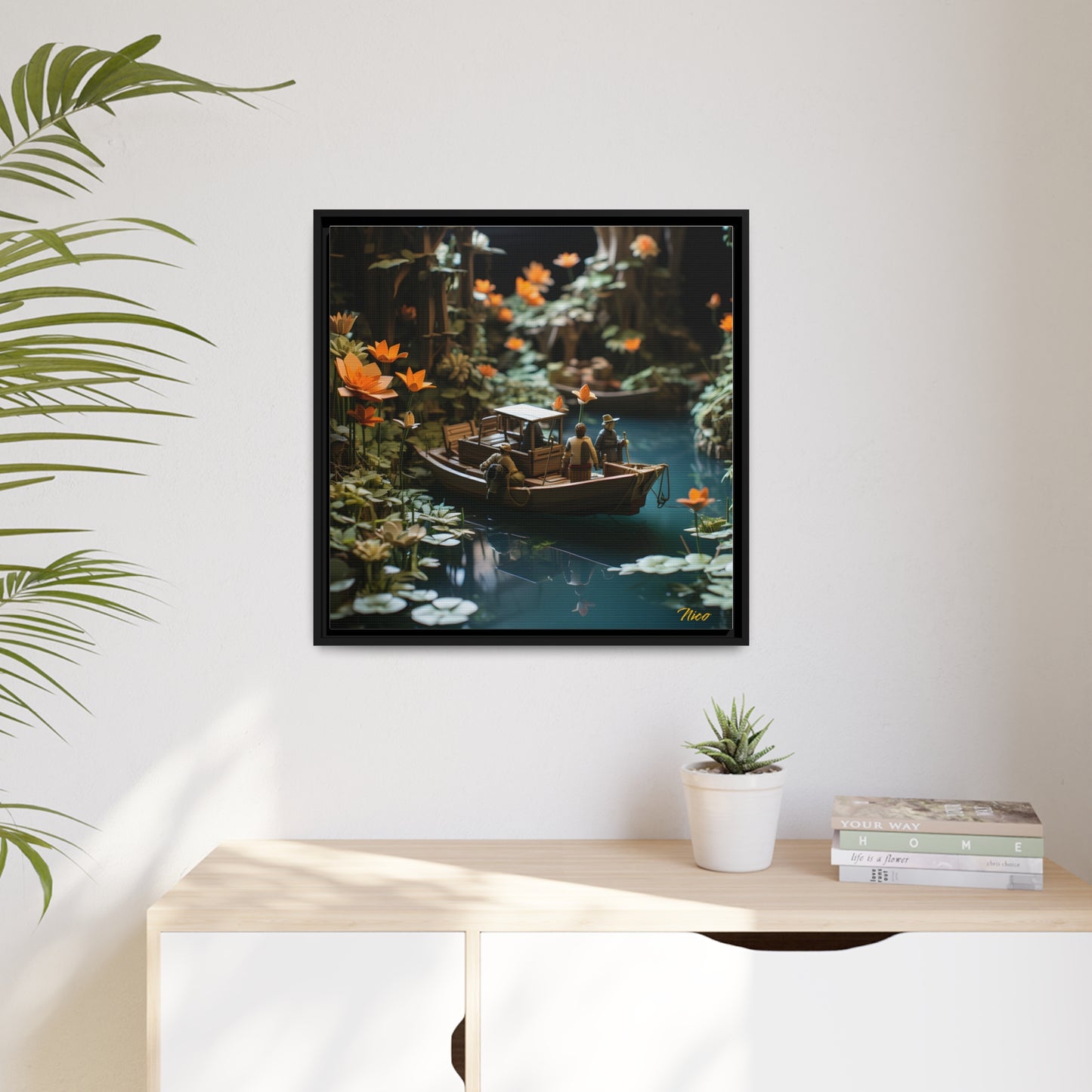 Born On A Bayou Series Print #4 - Black Framed Canvas Print