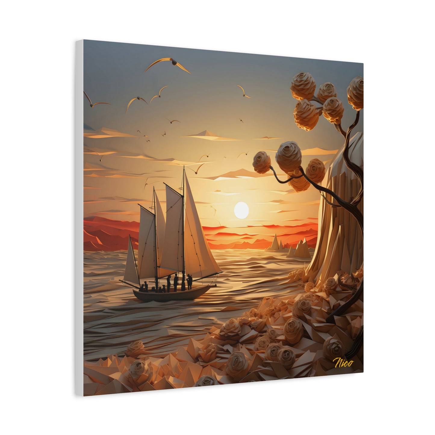 Into The Sunset Series Print #10 - Streched Matte Canvas Print, 1.25" Thick