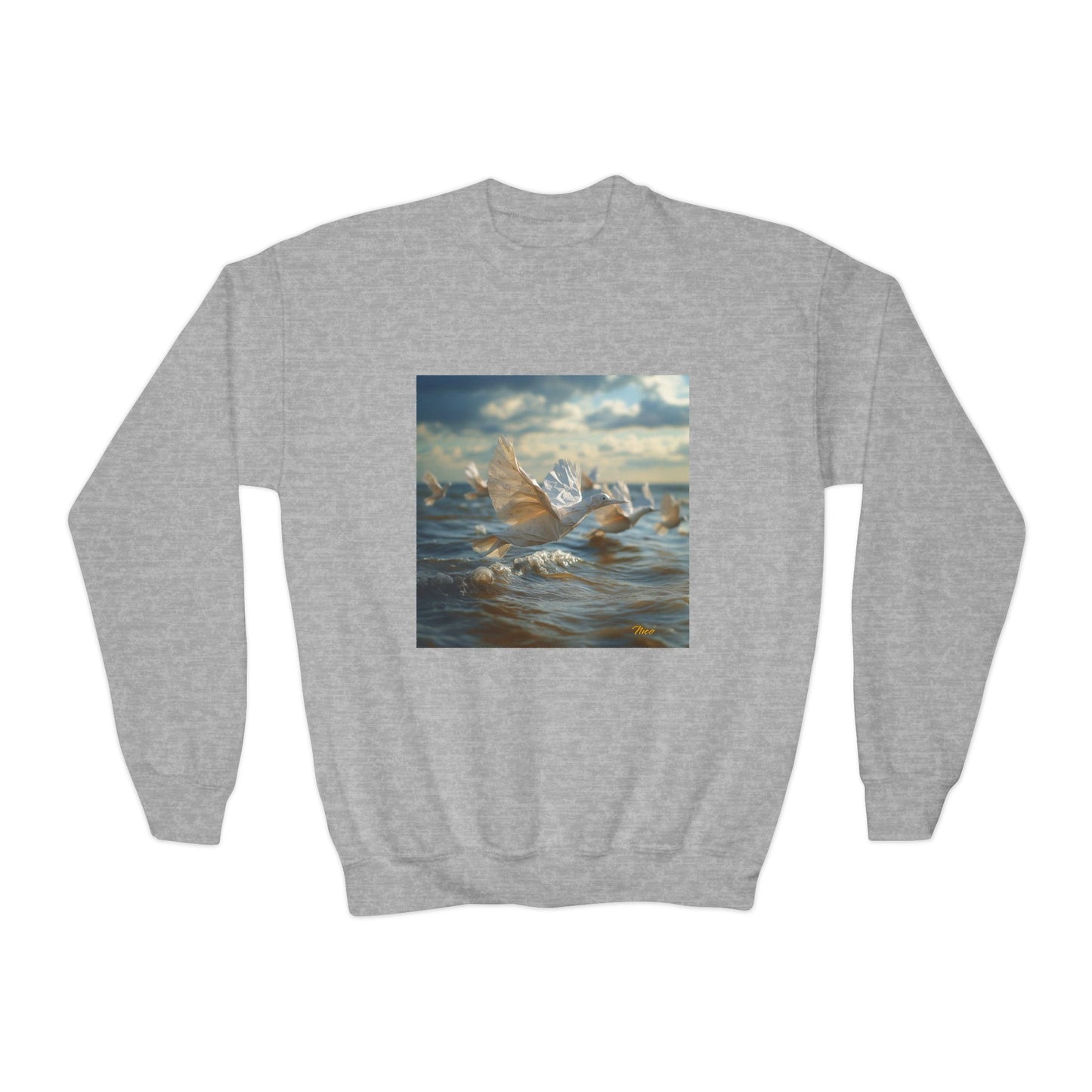 By The Seaside Series Print #8 Youth Crewneck Sweatshirt