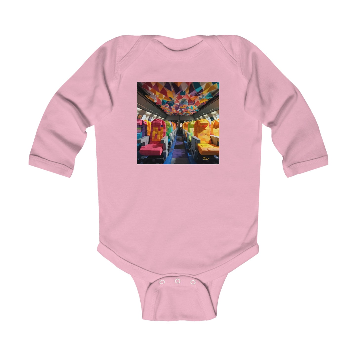 Frequent Flyer Miles Series Print #4 Infant Long Sleeve Bodysuit