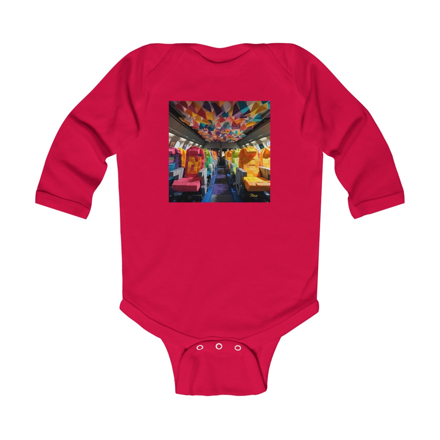 Frequent Flyer Miles Series Print #4 Infant Long Sleeve Bodysuit