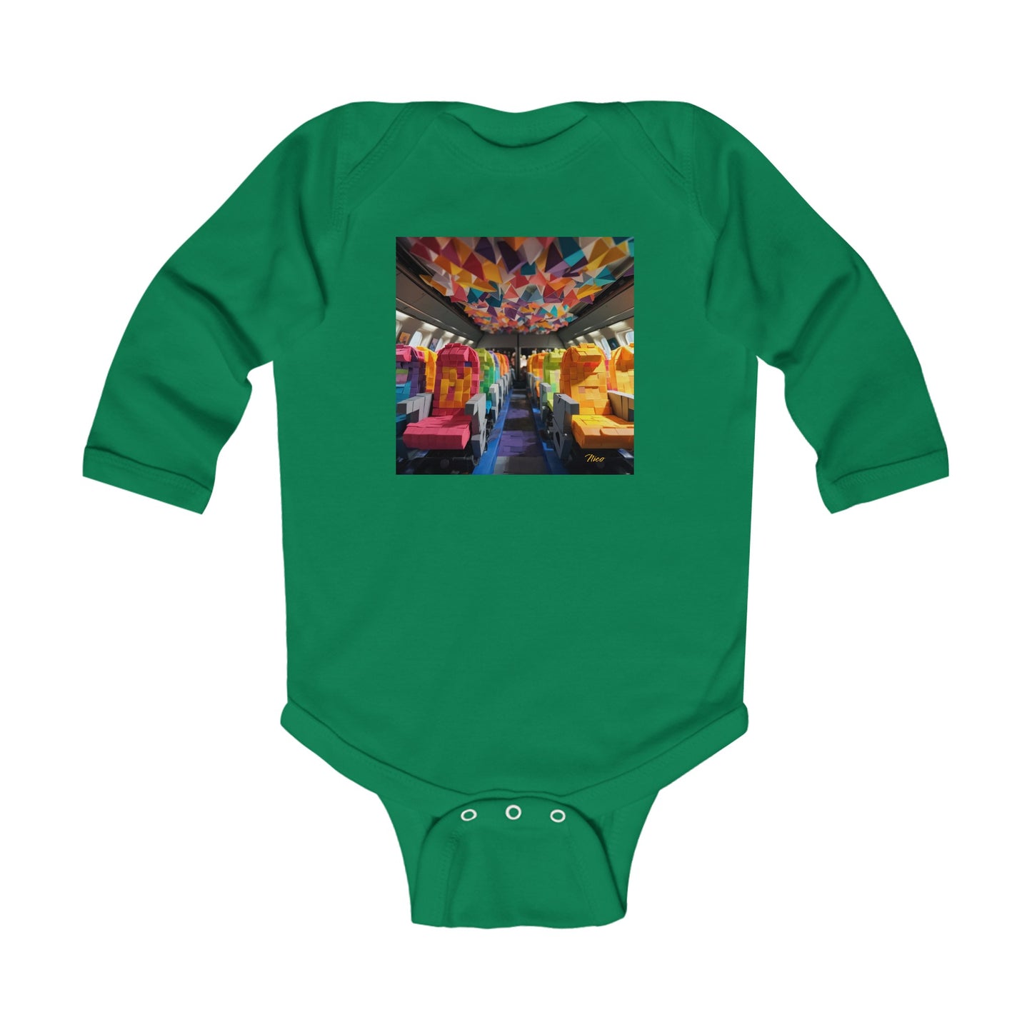 Frequent Flyer Miles Series Print #4 Infant Long Sleeve Bodysuit