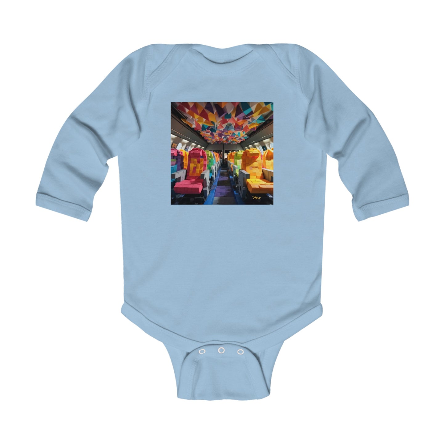 Frequent Flyer Miles Series Print #4 Infant Long Sleeve Bodysuit