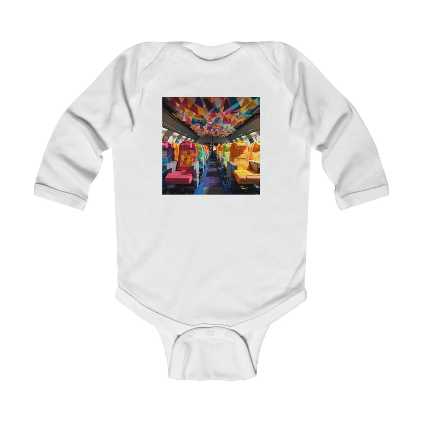 Frequent Flyer Miles Series Print #4 Infant Long Sleeve Bodysuit