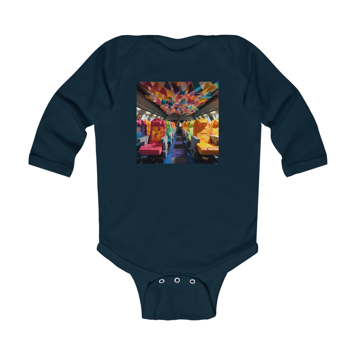 Frequent Flyer Miles Series Print #4 Infant Long Sleeve Bodysuit