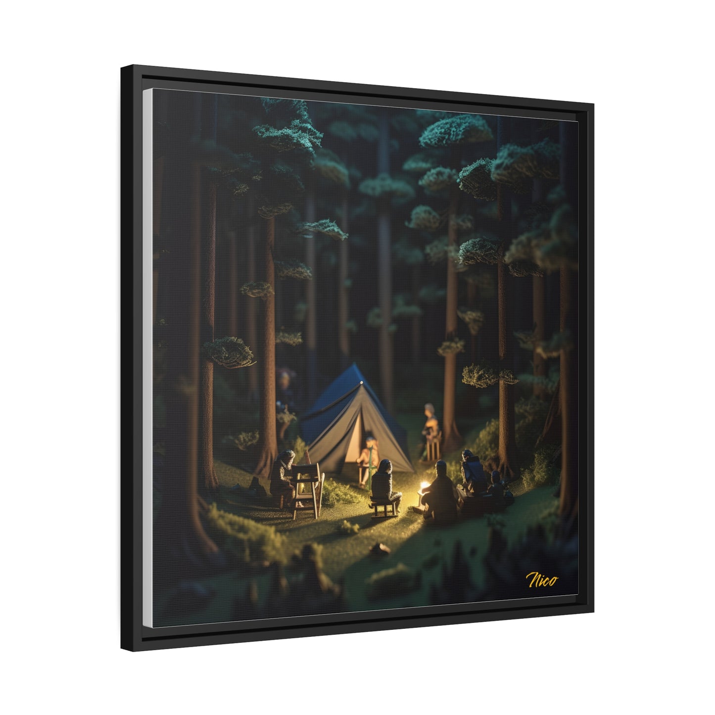 Campfire Series Print #6 - Black Framed Canvas Print