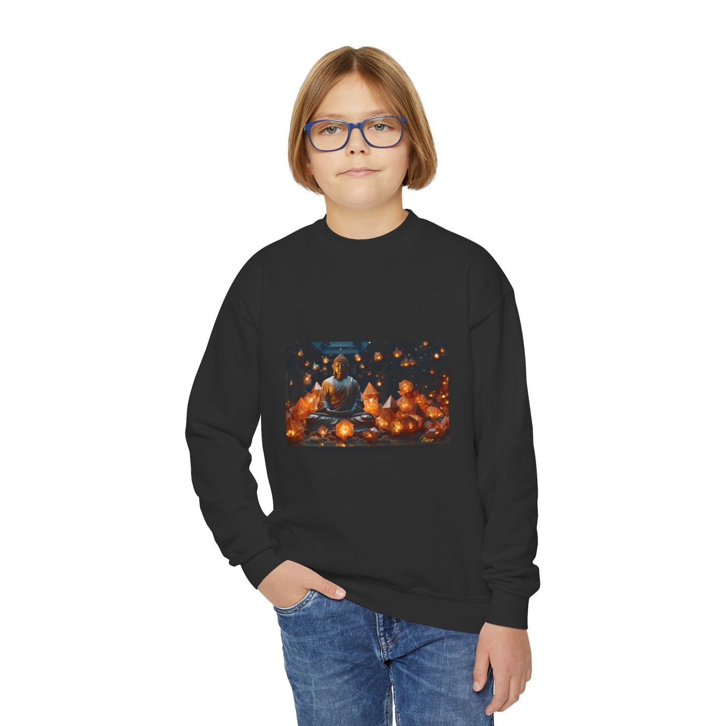 Ascending Buddah Series Print #10 Youth Crewneck Sweatshirt