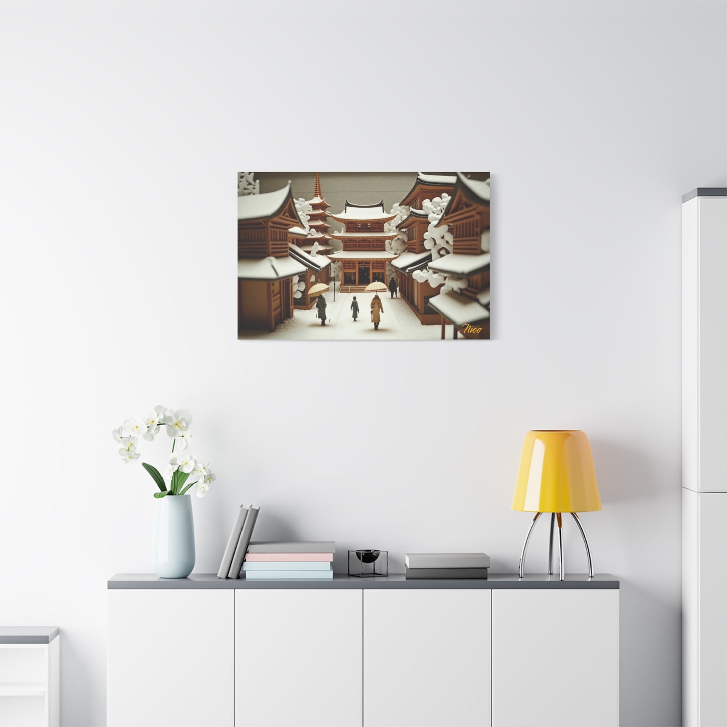 Asian Snow Series Print #10 - Streched Matte Extended Canvas Print, 1.25" Thick