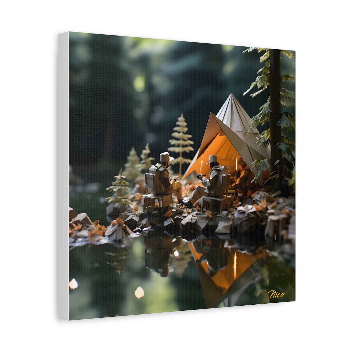 Relaxing By The Brook Series Print #10 - Streched Matte Canvas Print, 1.25" Thick