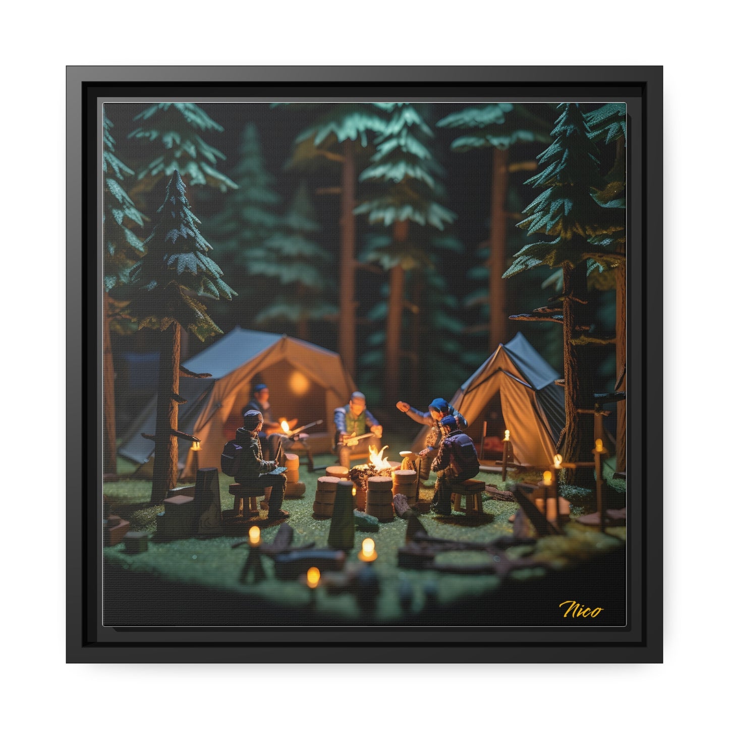 Campfire Series Print #10 - Black Framed Canvas Print