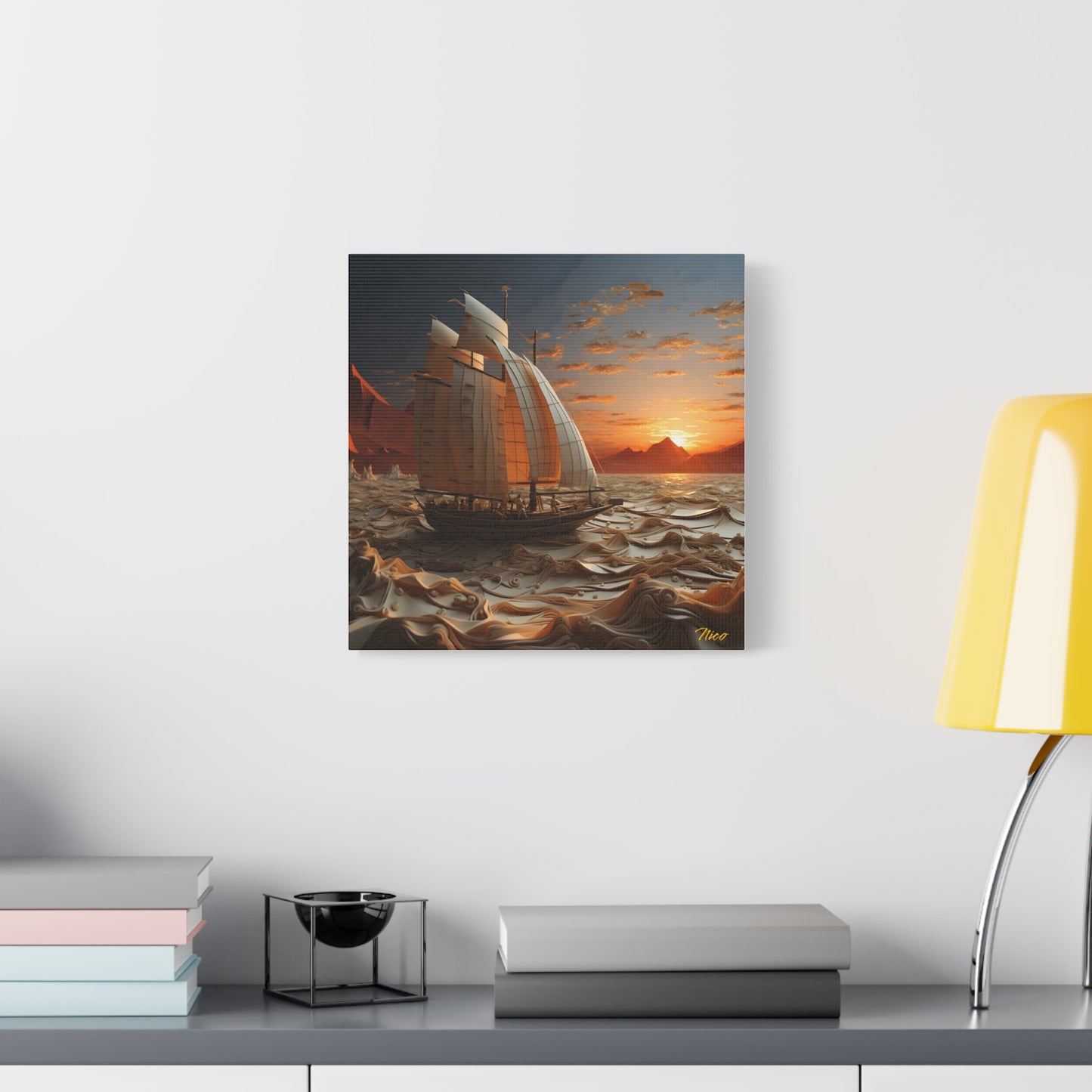 Into The Sunset Series Print #1 - Streched Matte Canvas Print, 1.25" Thick