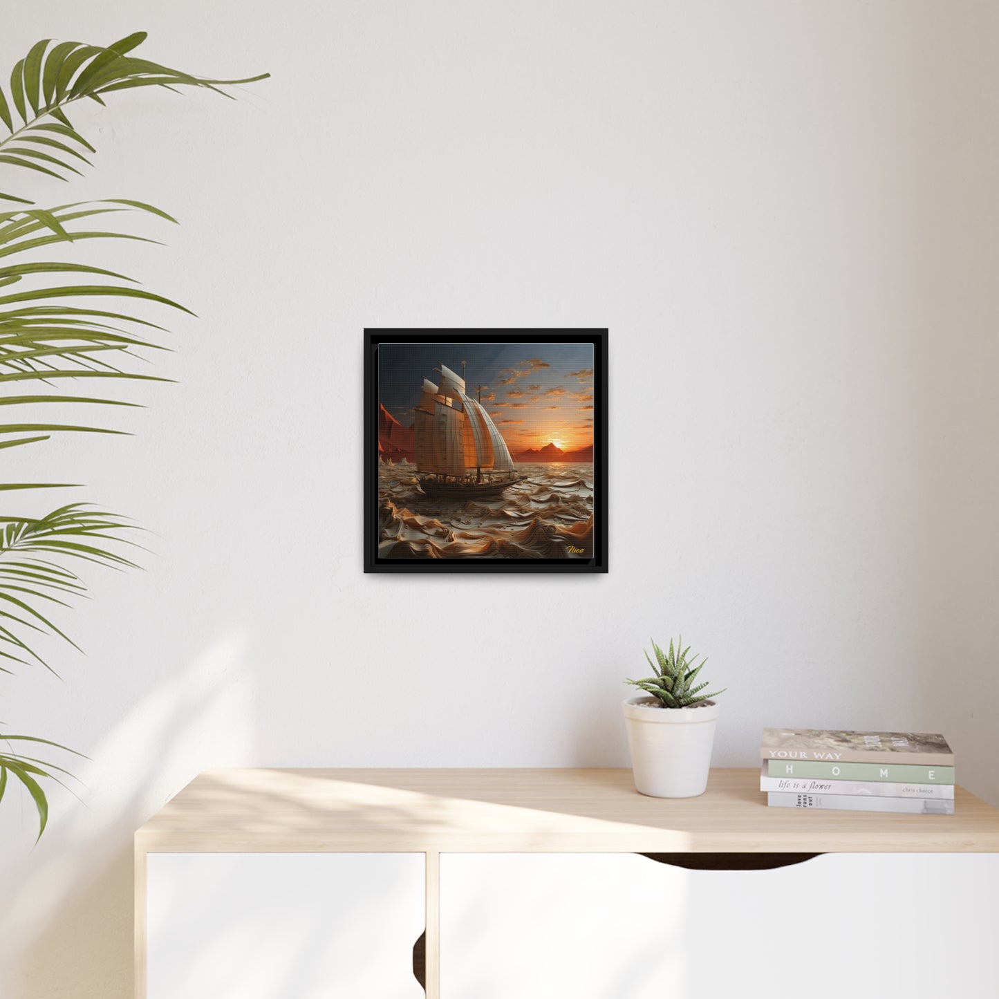 Into The Sunset Series Print #1 - Black Framed Canvas Print