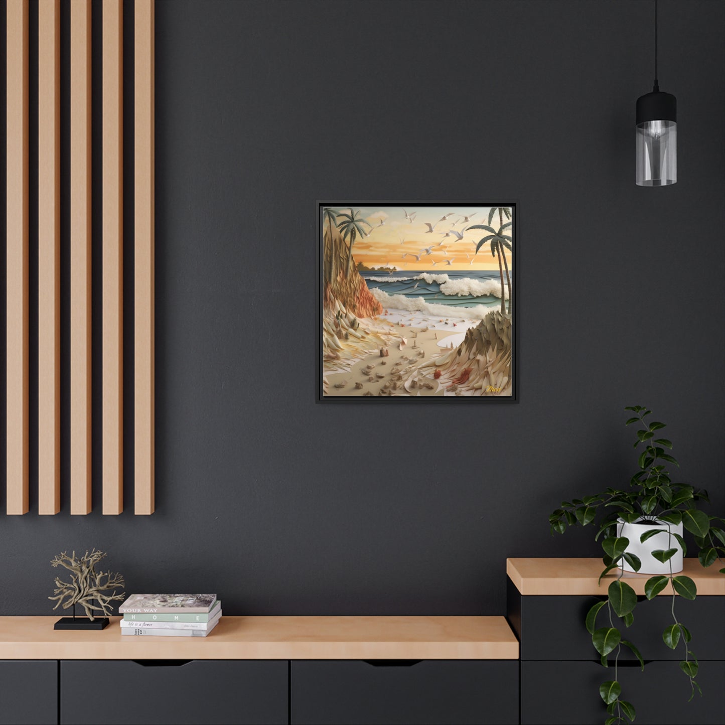 By The Seaside Series Print #7 - Black Framed Canvas Print