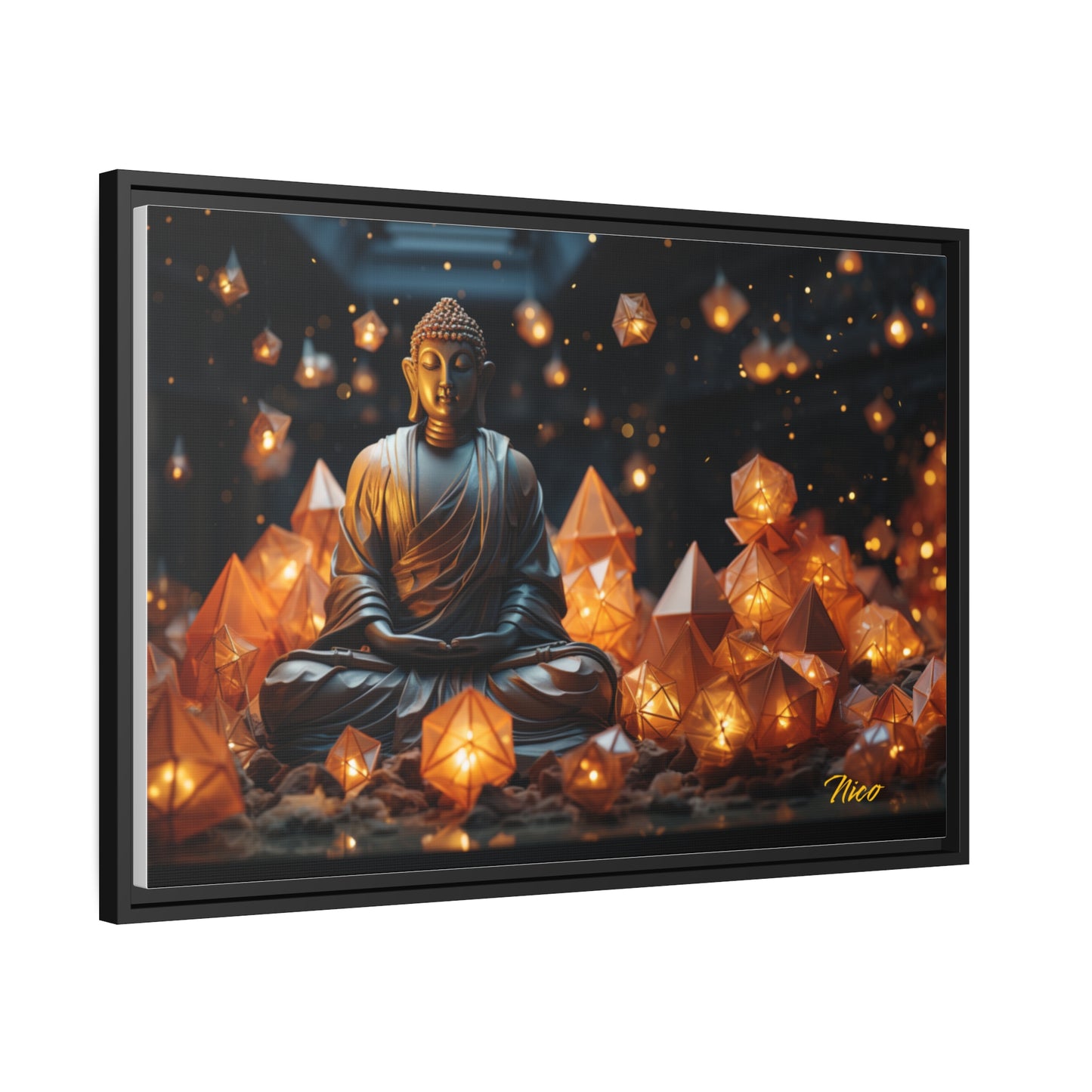 Ascending Buddha Series Print #10 - Black Framed Canvas Print