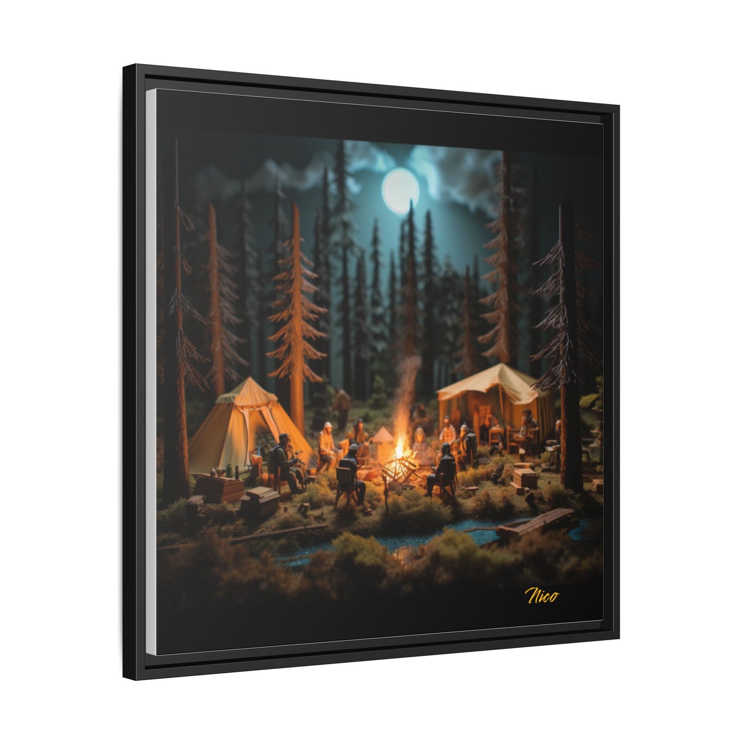 Under The Starry Skies Series Print #8 - Black Framed Canvas Print