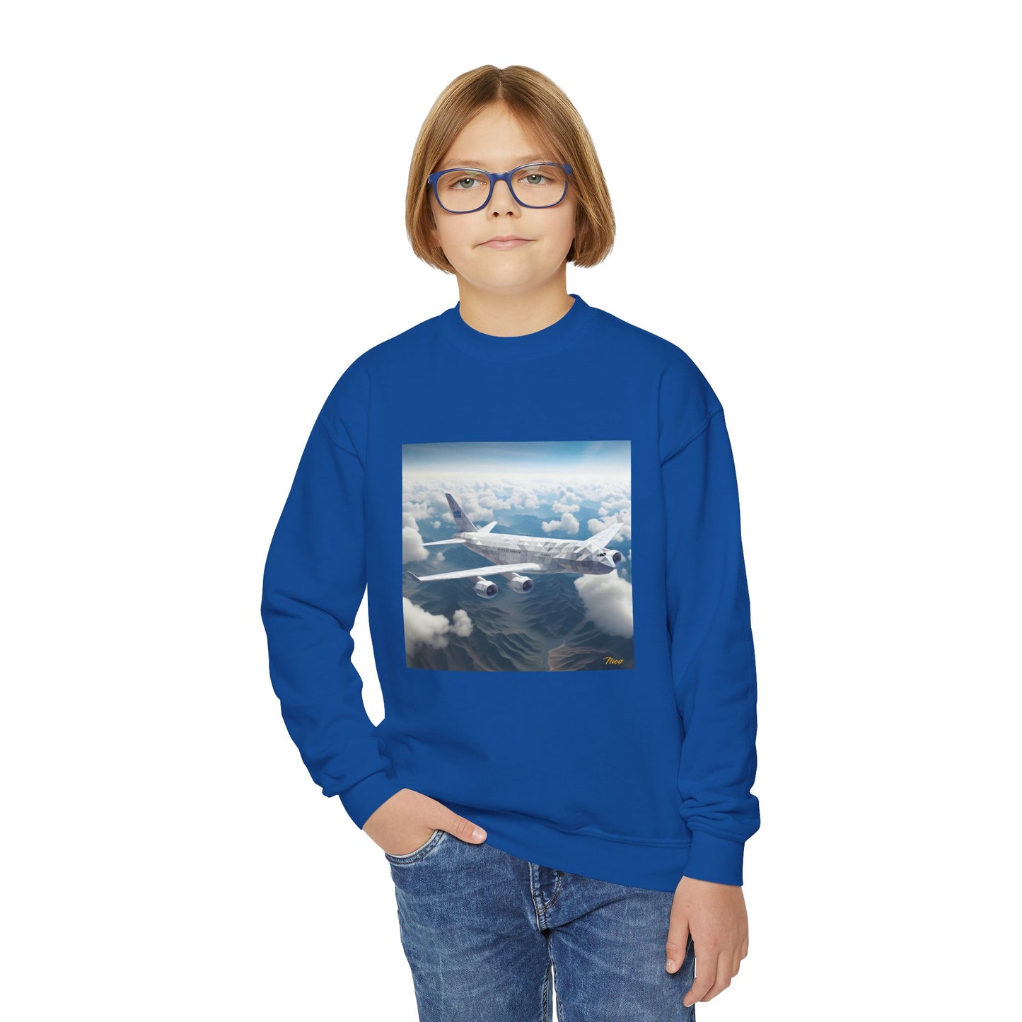 Frequent Flyer Miles Series Print #7 Youth Crewneck Sweatshirt