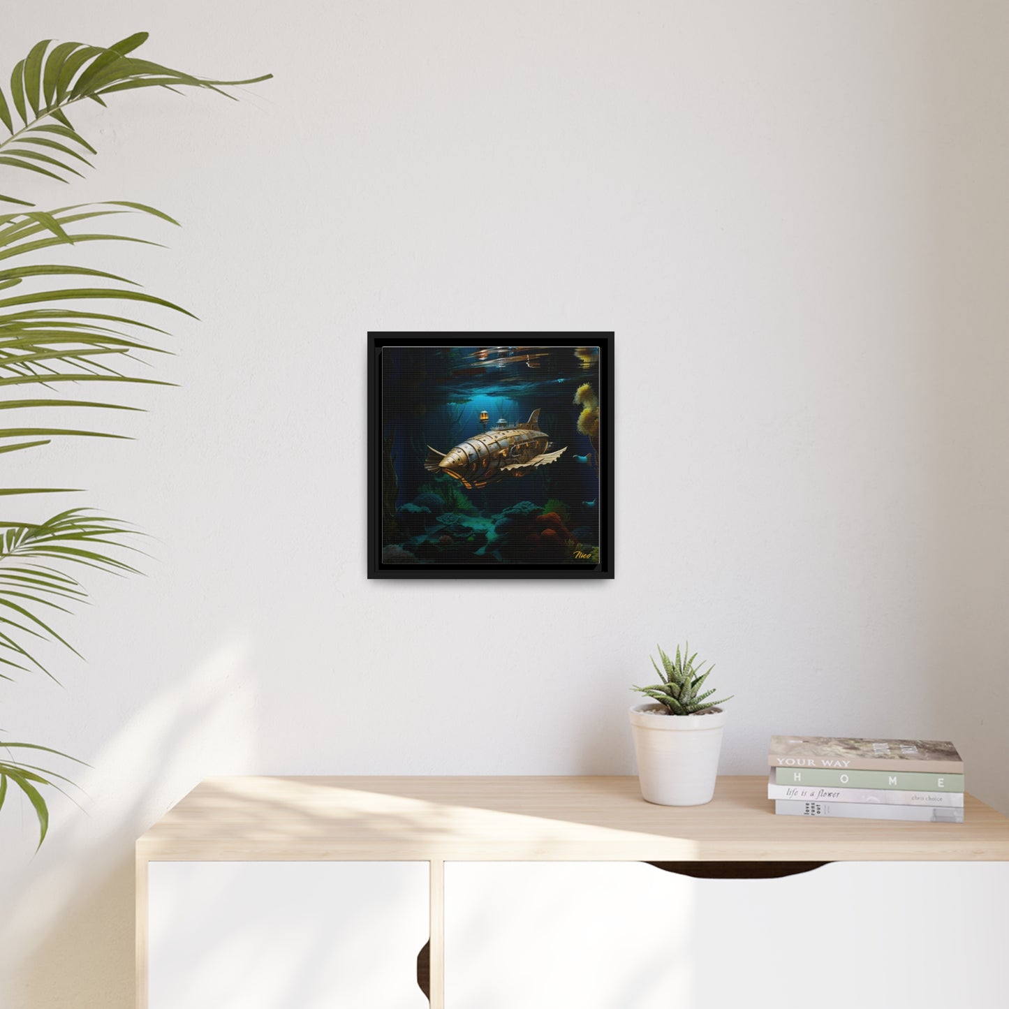 20,000 Under The Sea Series Print #9 - Black Framed Canvas Print