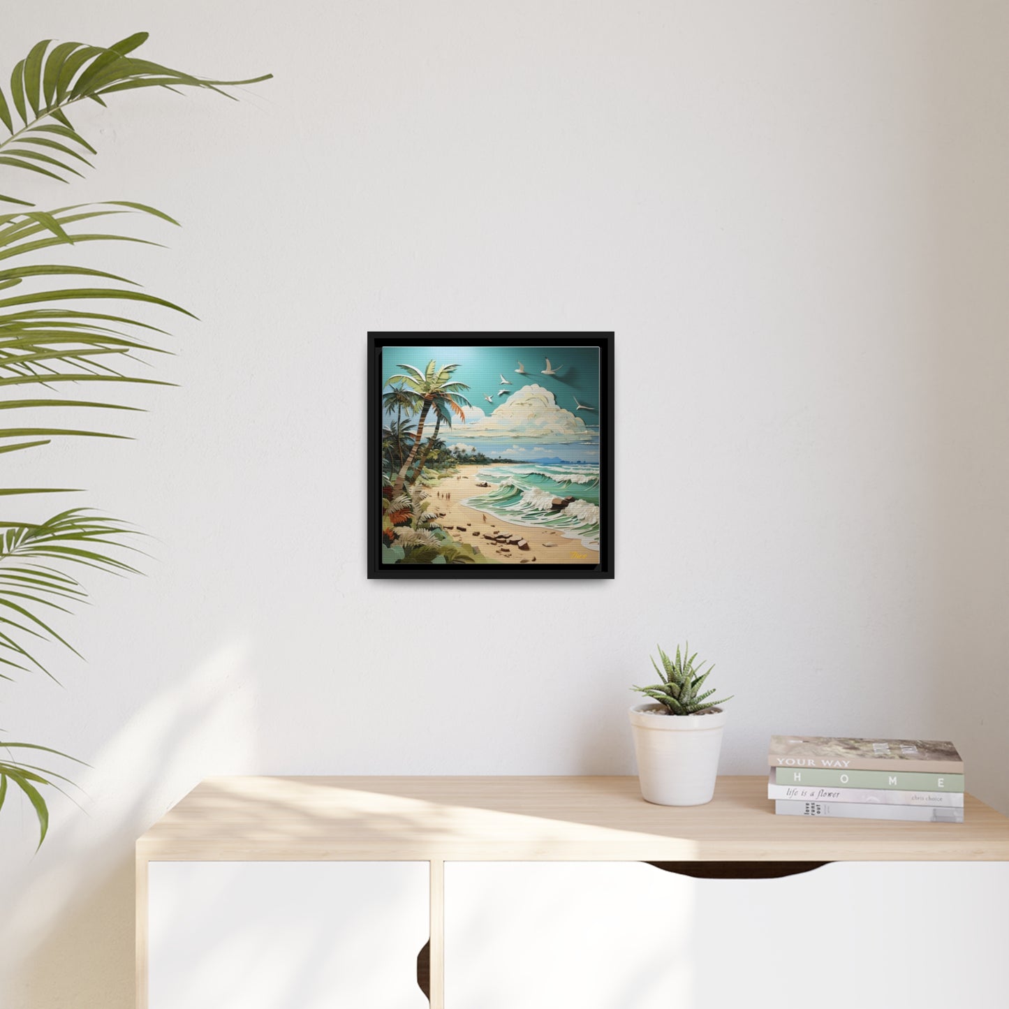 By The Seaside Series Print #2 - Black Framed Canvas Print