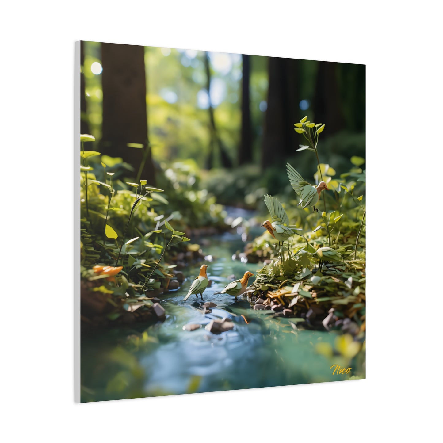 Relaxing By The Brook Series Print #8 - Streched Matte Canvas Print, 1.25" Thick