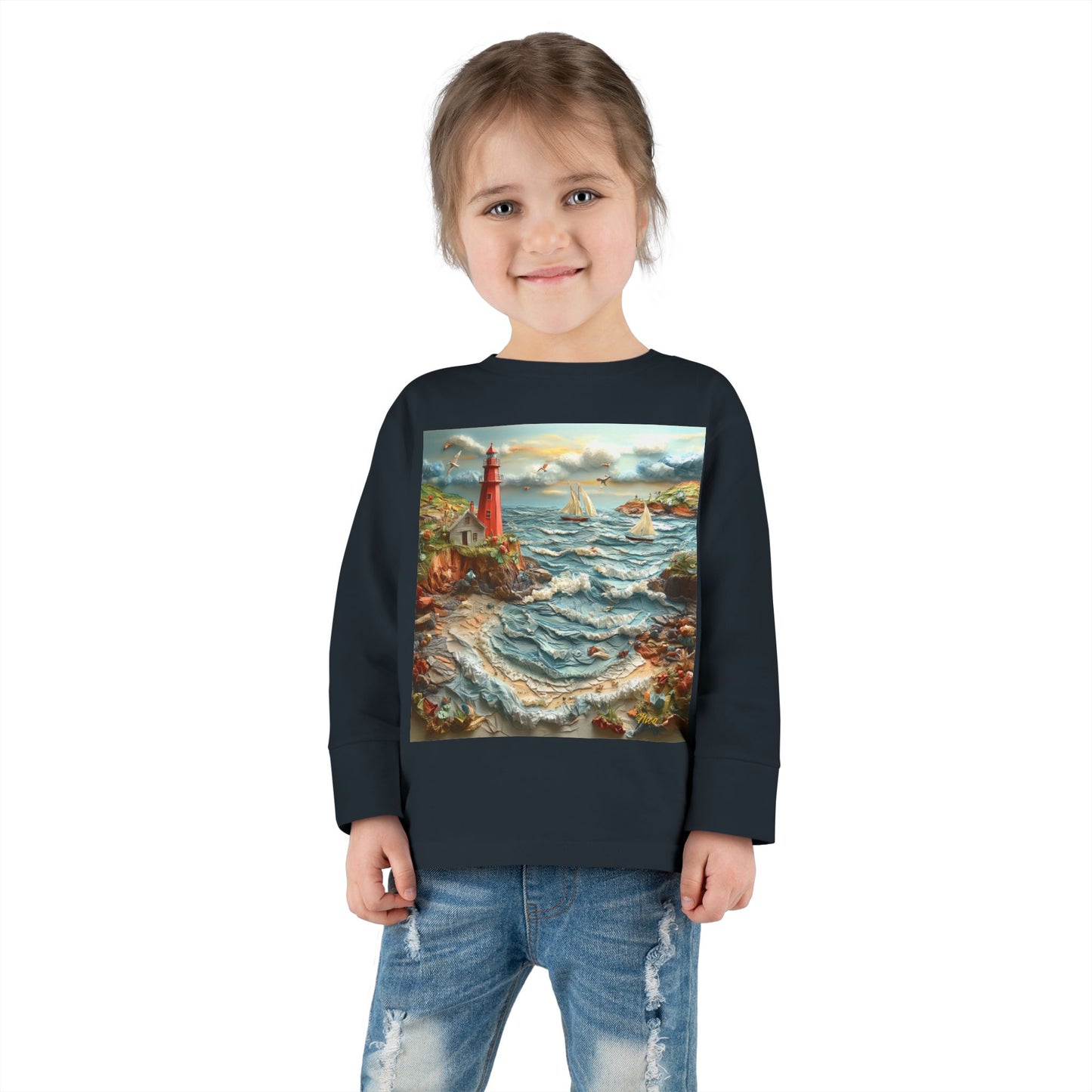 By The Seaside Series Print #2 Toddler Long Sleeve Tee