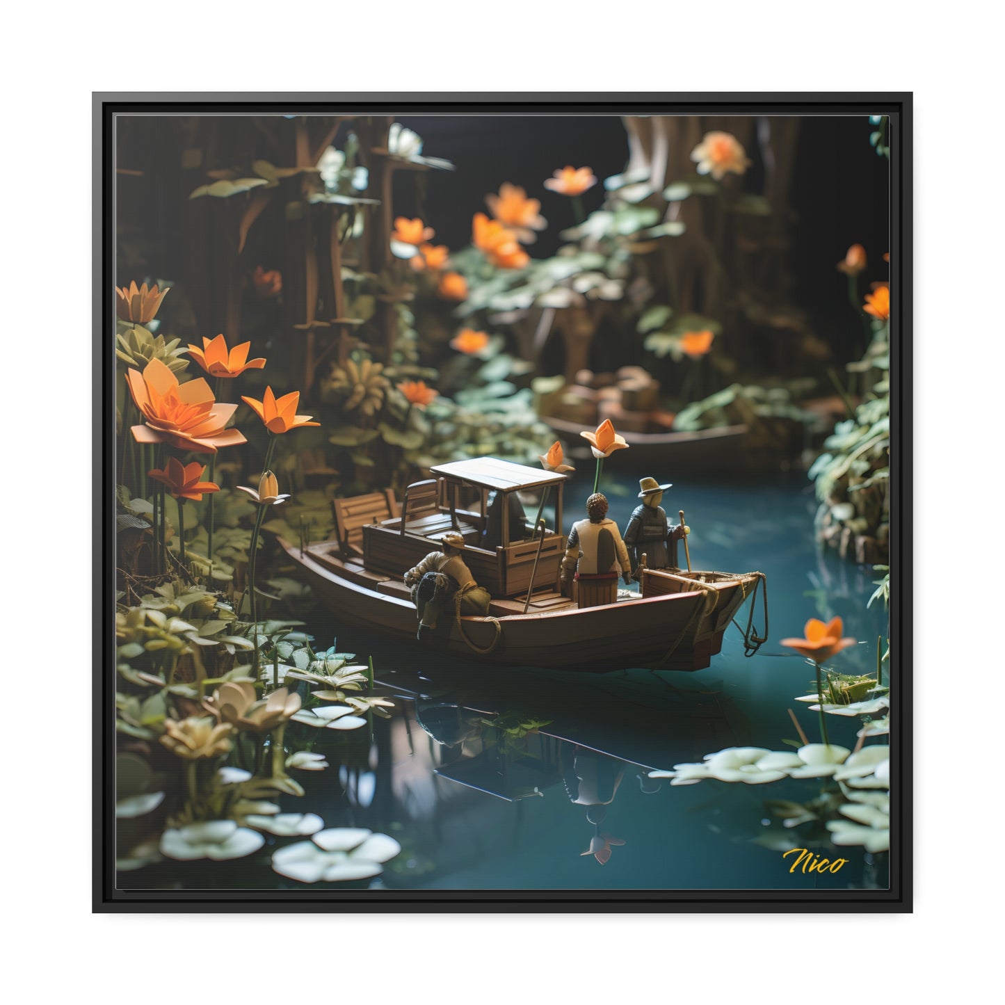 Born On A Bayou Series Print #4 - Black Framed Canvas Print