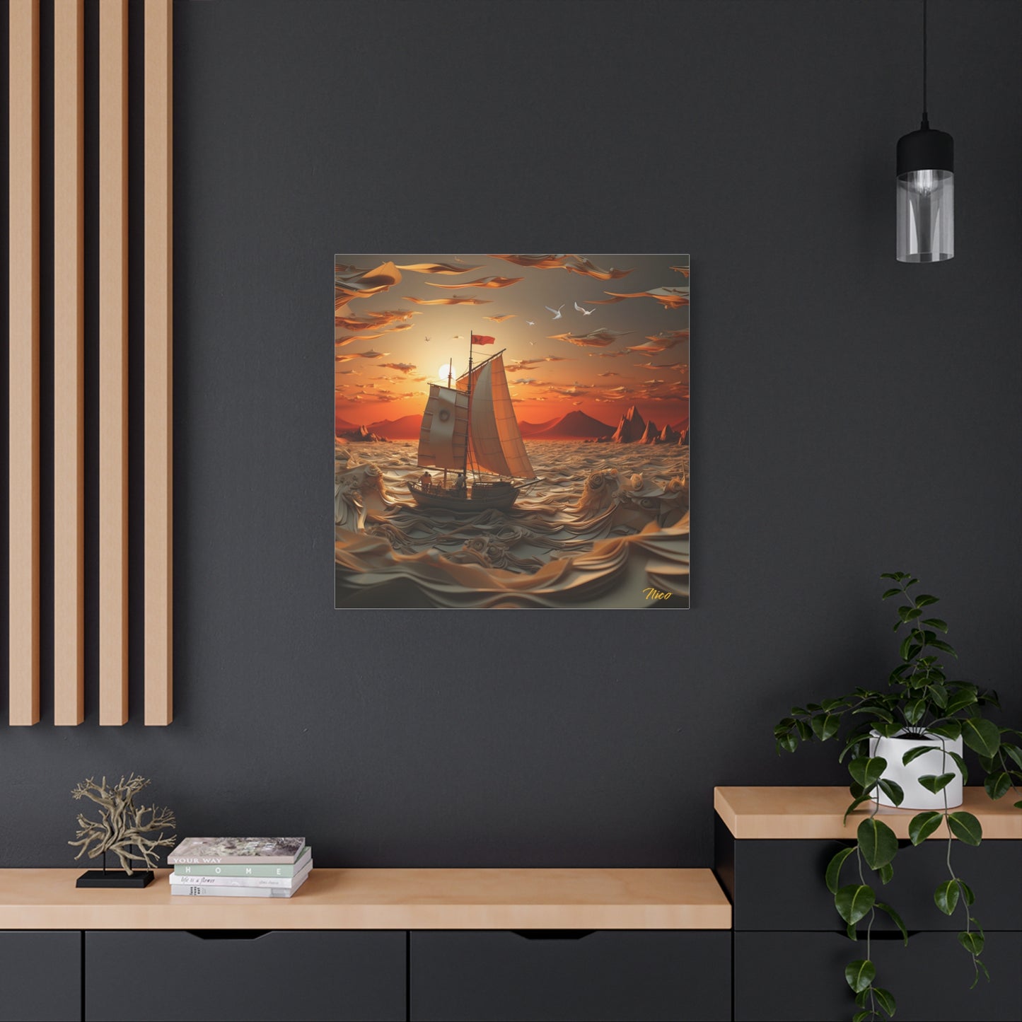 Into The Sunset Series Print #7 - Streched Matte Canvas Print, 1.25" Thick