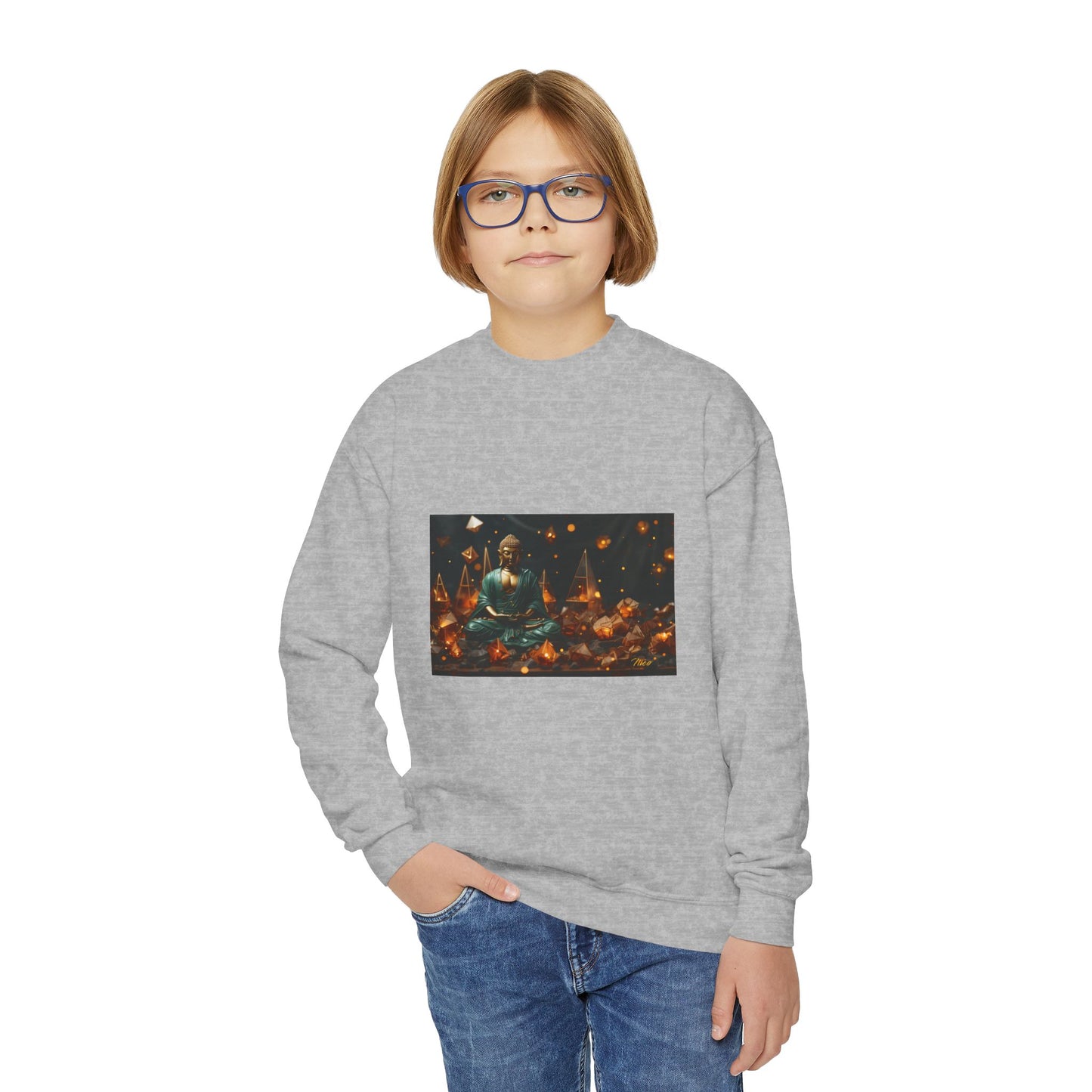 Ascending Buddah Series Print #4 Youth Crewneck Sweatshirt