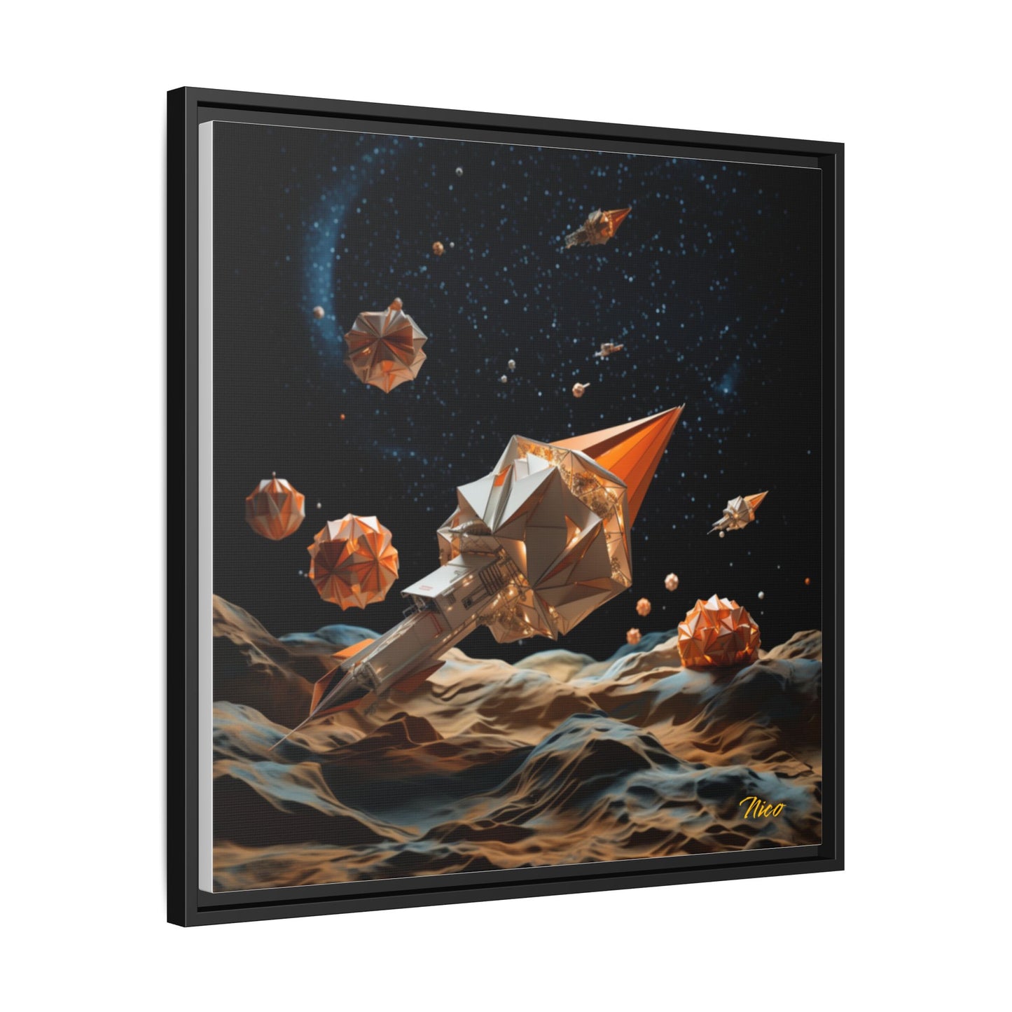 Elons' 1Dream Series Print #3 - Black Framed Canvas Print