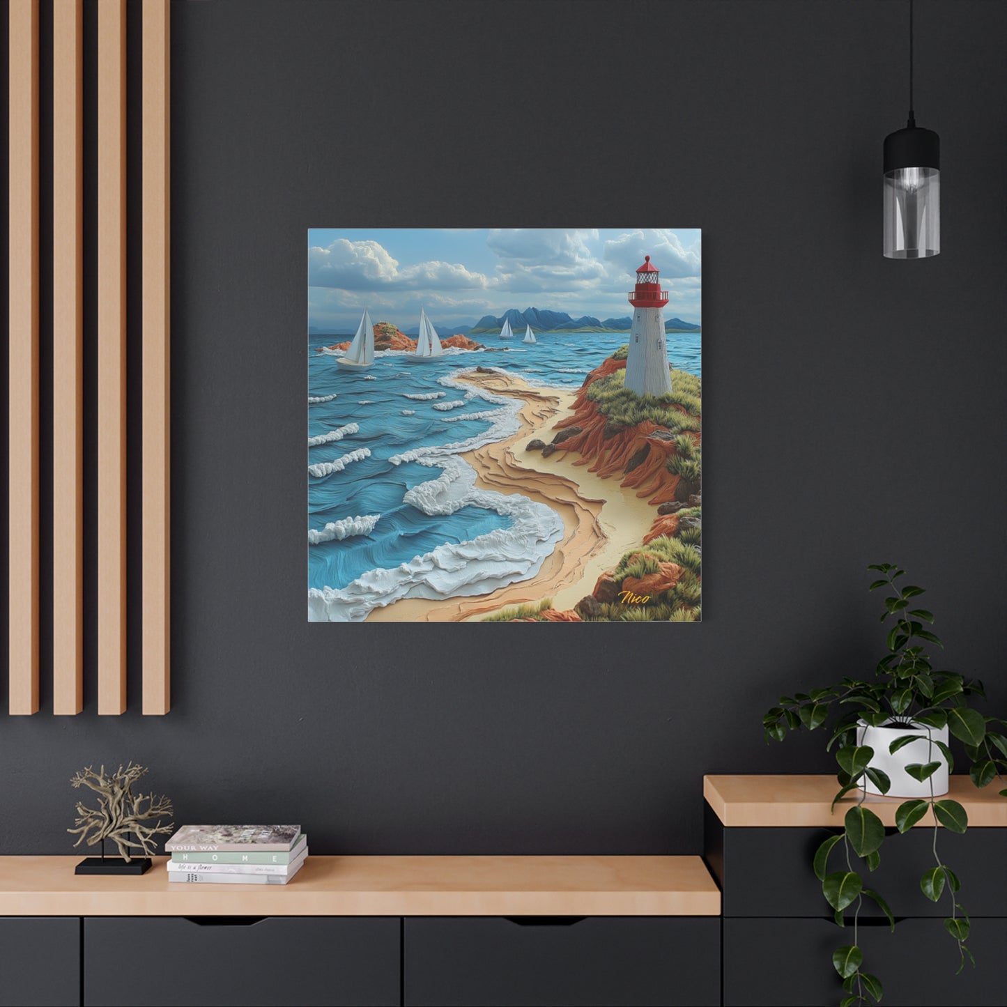 By The Seaside Series Print #4 - Streched Matte Canvas Print, 1.25" Thick