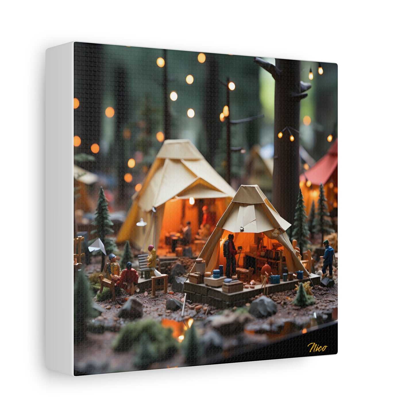 Camping In The Rain Series Print #4 - Streched Matte Canvas Print, 1.25" Thick