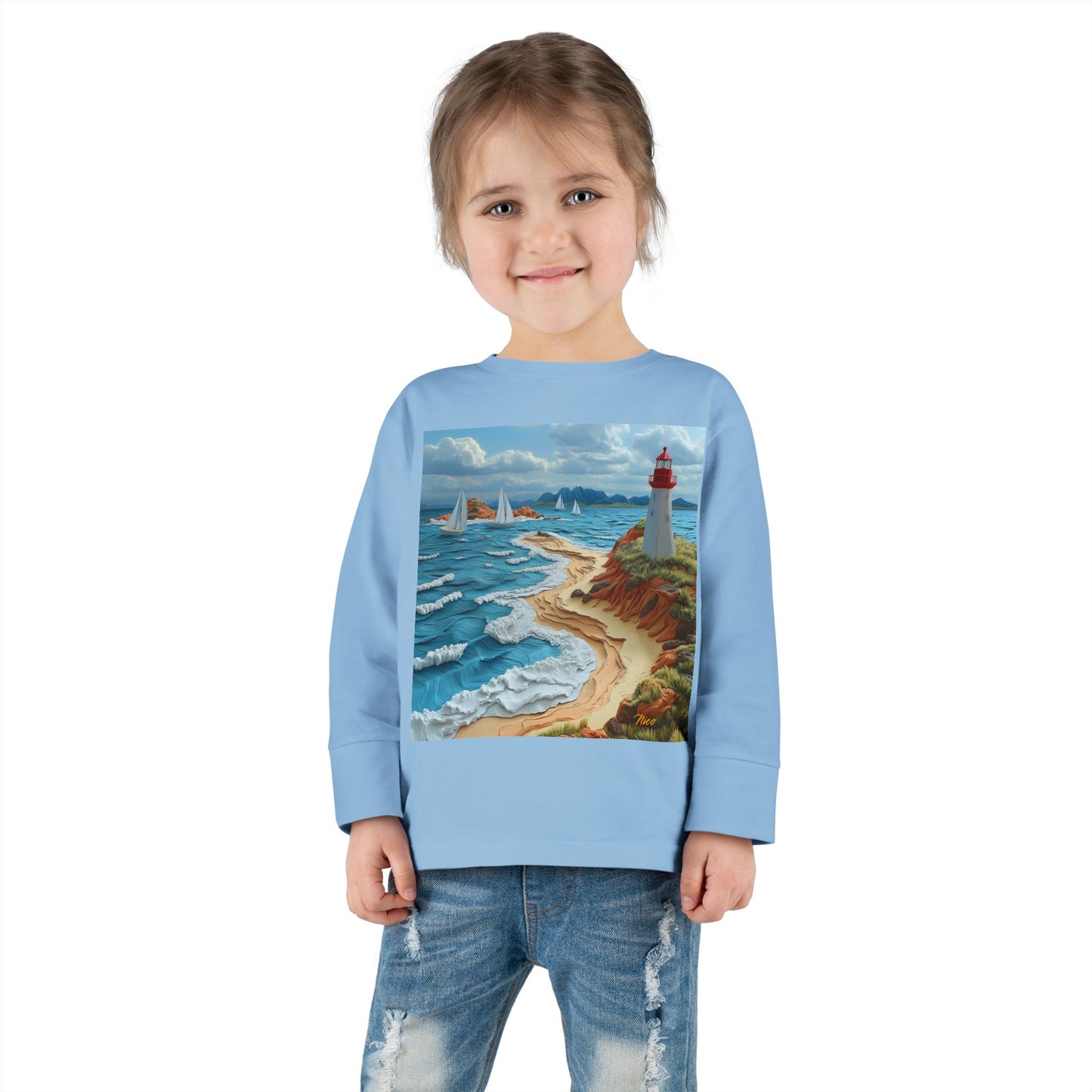 By The Seaside Series Print #4 Toddler Long Sleeve Tee