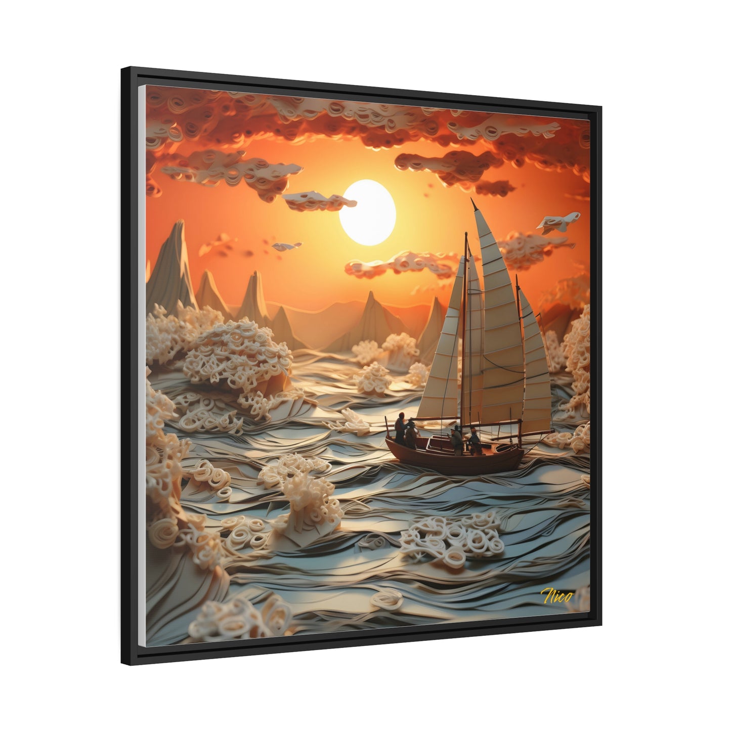 Into The Sunset Series Print #8 - Black Framed Canvas Print