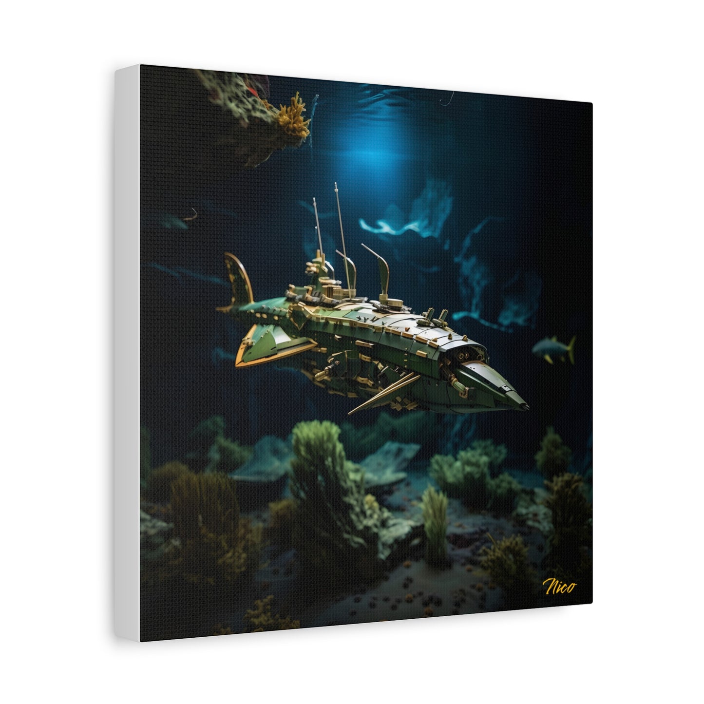 20,000 Leagues Under The Sea Series Print #1 - Streched Matte Canvas Print, 1.25" Thick