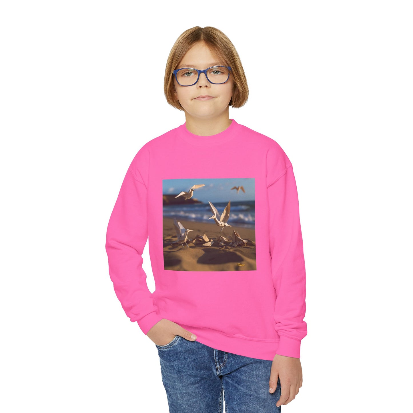 By The Seaside Series Print #7 Youth Crewneck Sweatshirt