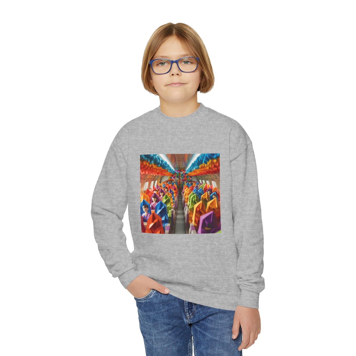 Frequent Flyer Miles Series Print #8 Youth Crewneck Sweatshirt