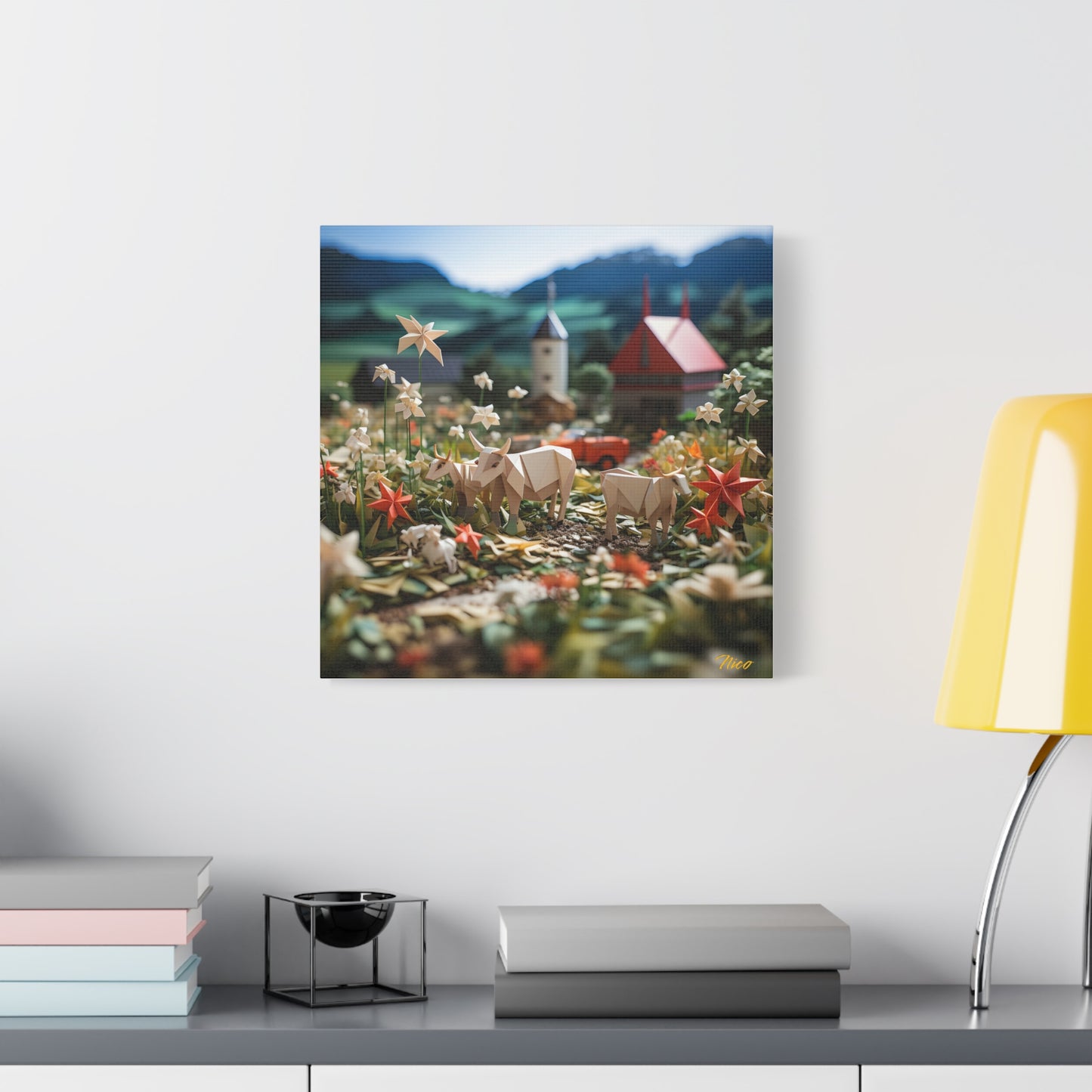 Meadow By The Farm Series Print #5 - Streched Matte Canvas Print, 1.25" Thick