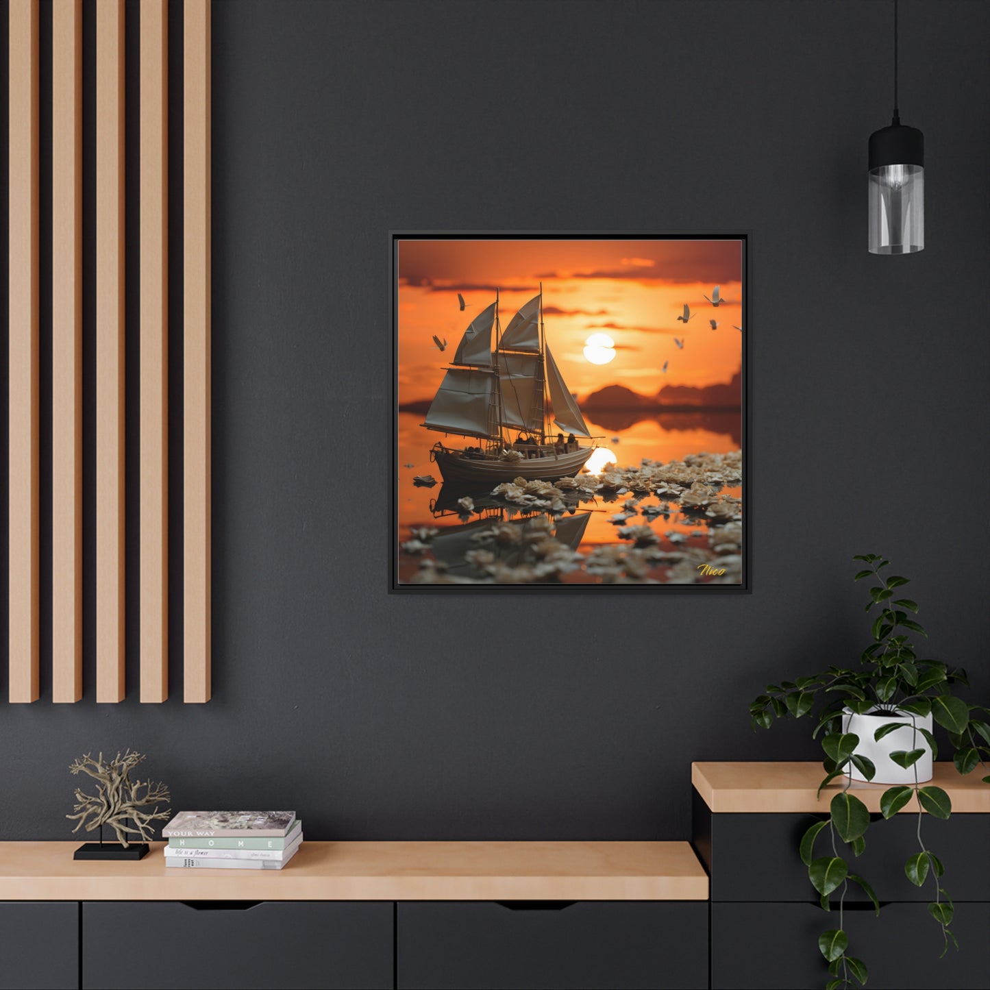 Into The Sunset Series Print #9 - Black Framed Canvas Print