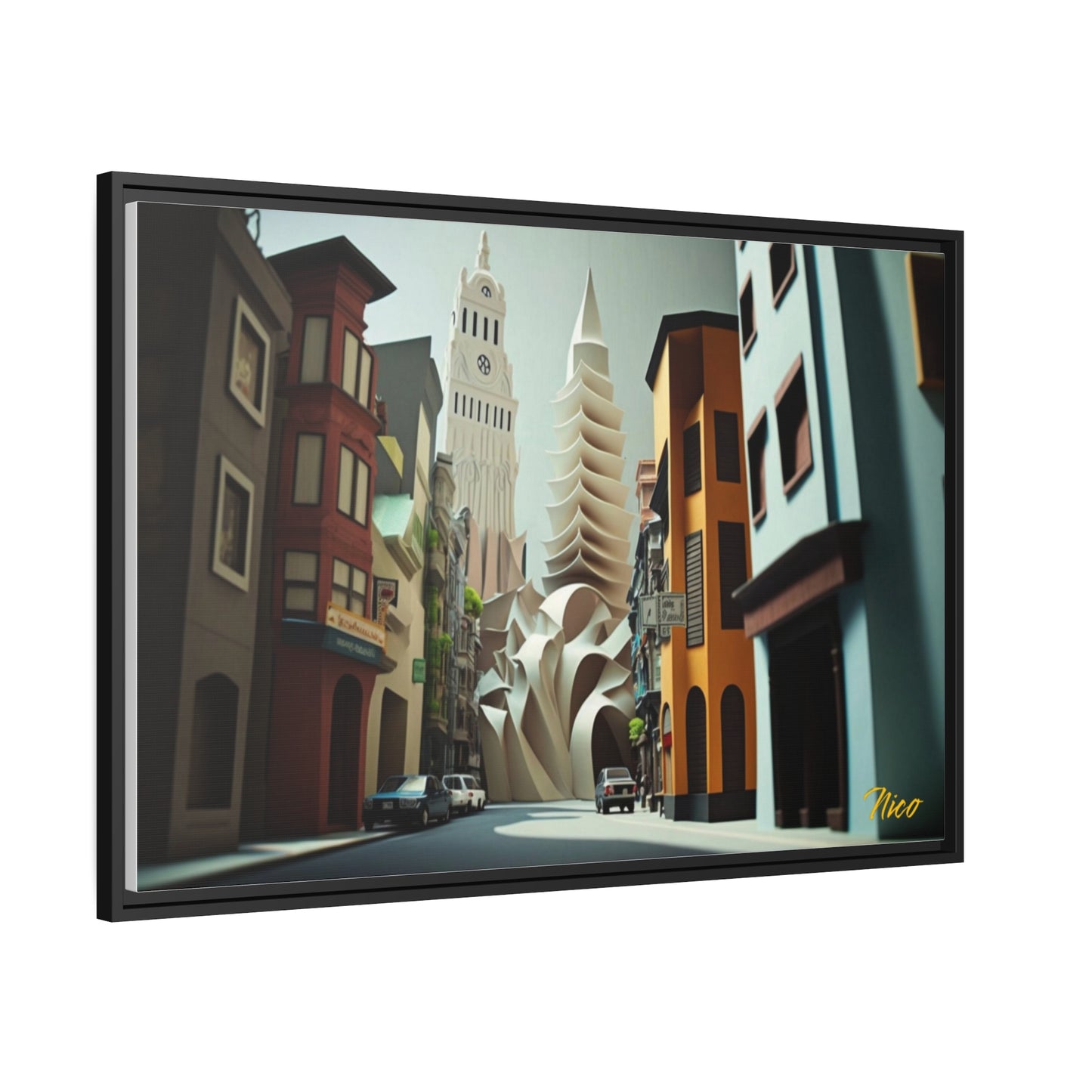 Eastern Metropolis Series Print #1 - Extended Black Framed Canvas Print